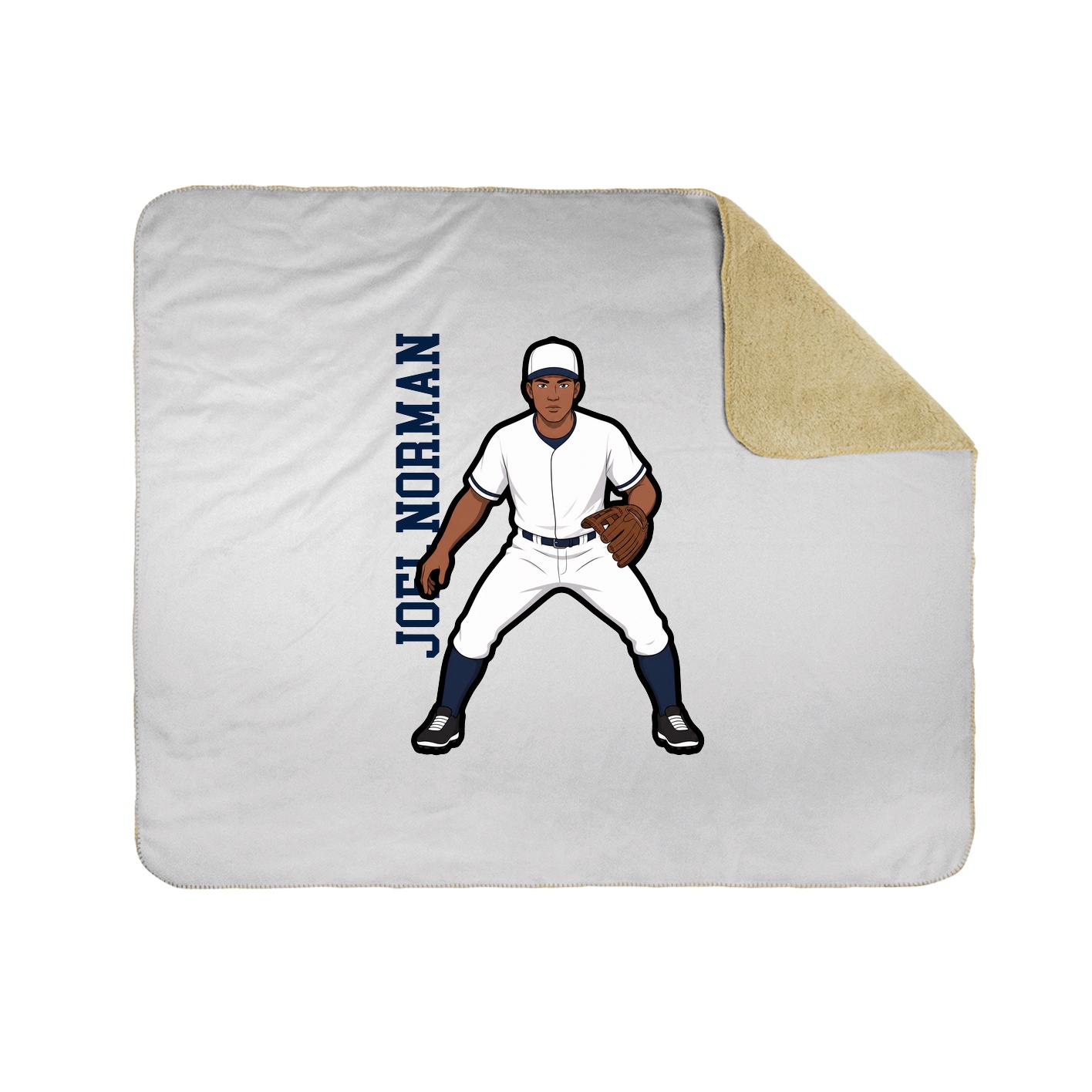 Throw Blanket — Name Vertical in White