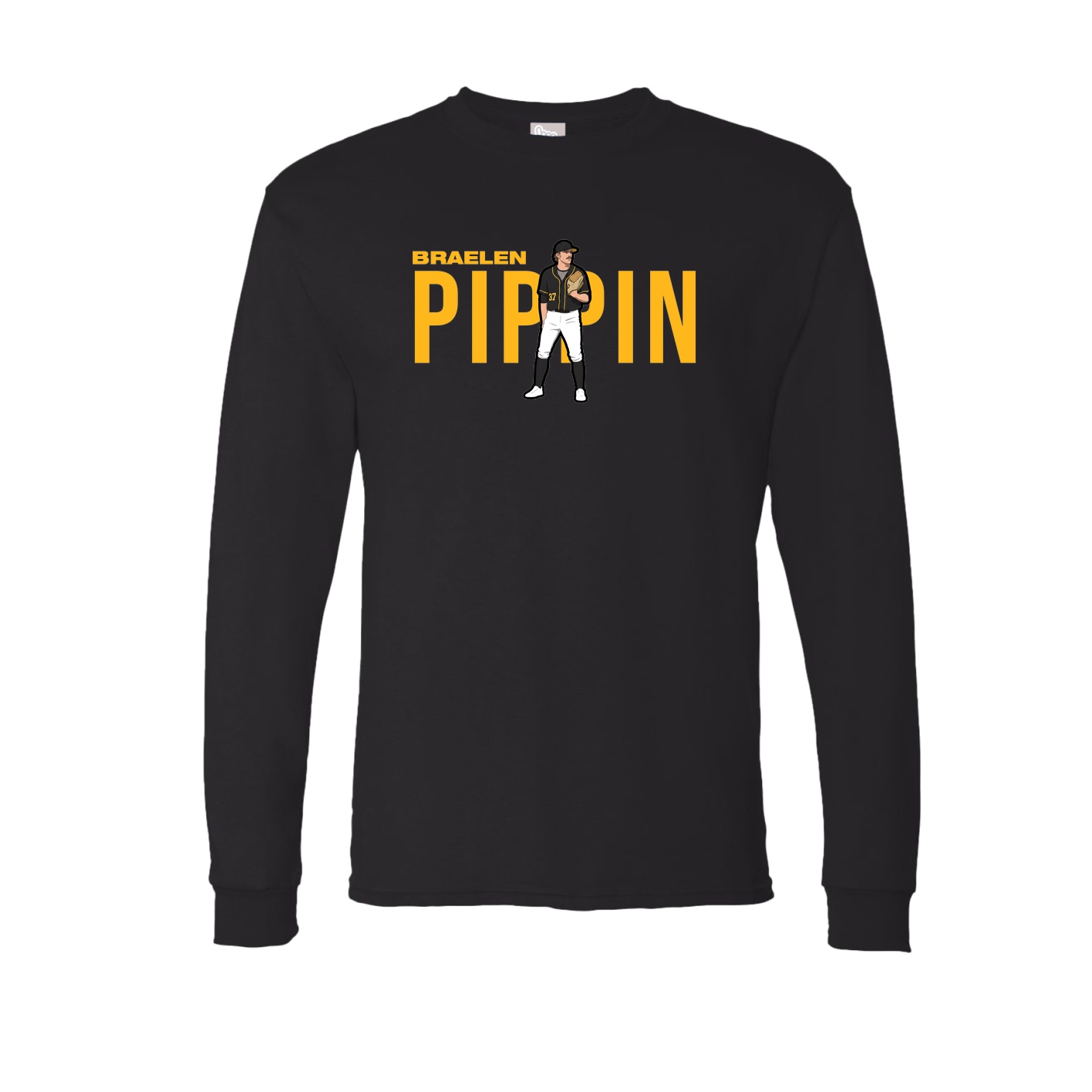 Long Sleeve Tee — Player Name in Black