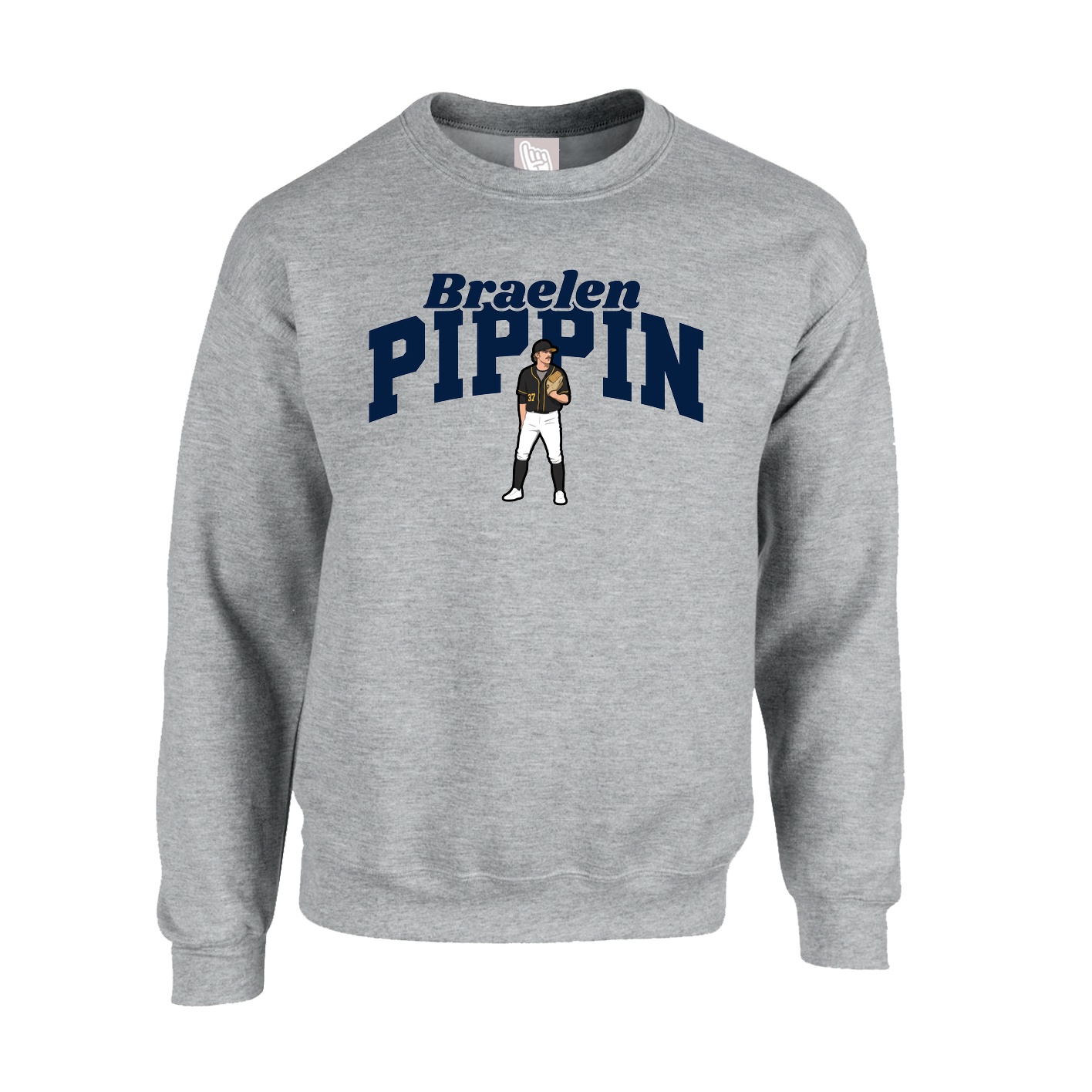 Fleece Crew — Signature Arch in Grey