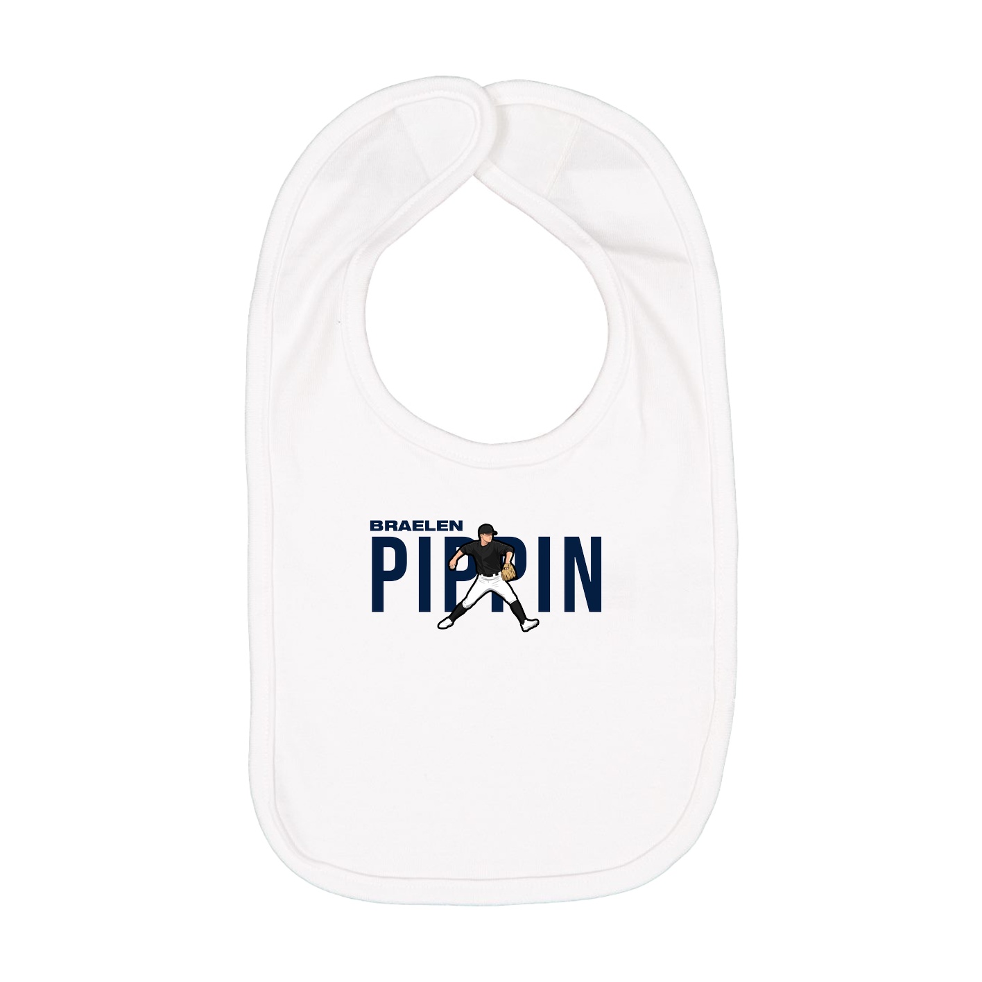 Infant Bib — Player Name in White