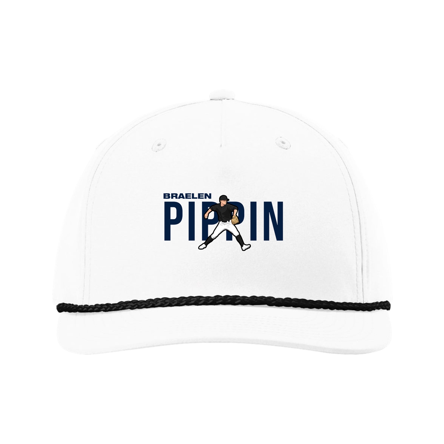 Five-Panel Classic Rope Cap — Player Name in White