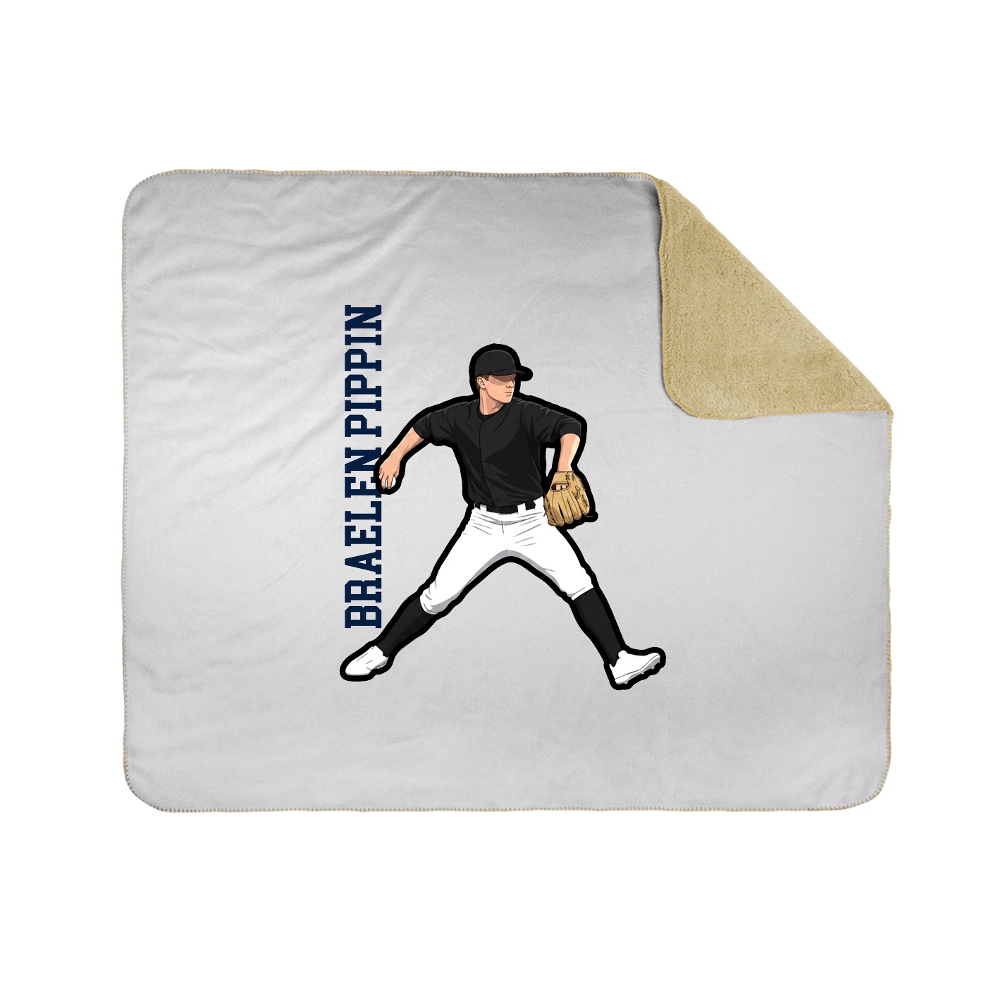 Throw Blanket — Name Vertical in White