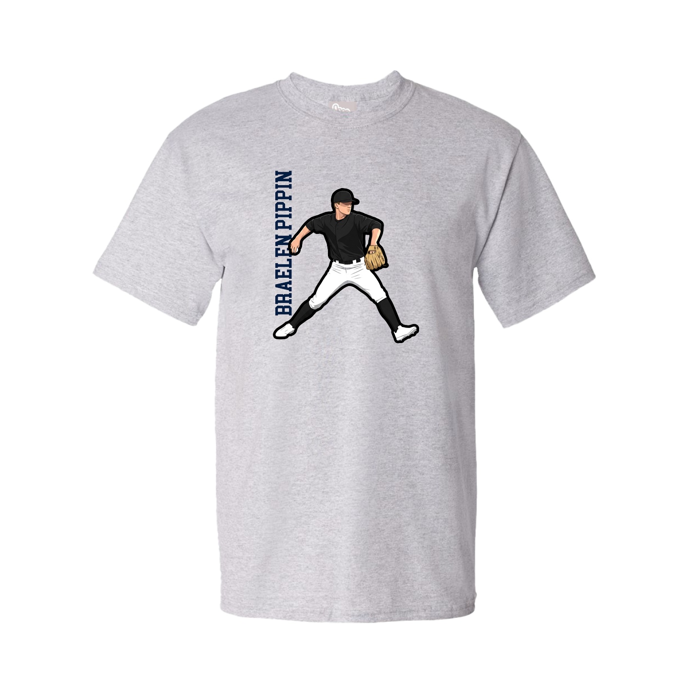 Tee — Name Vertical in Grey
