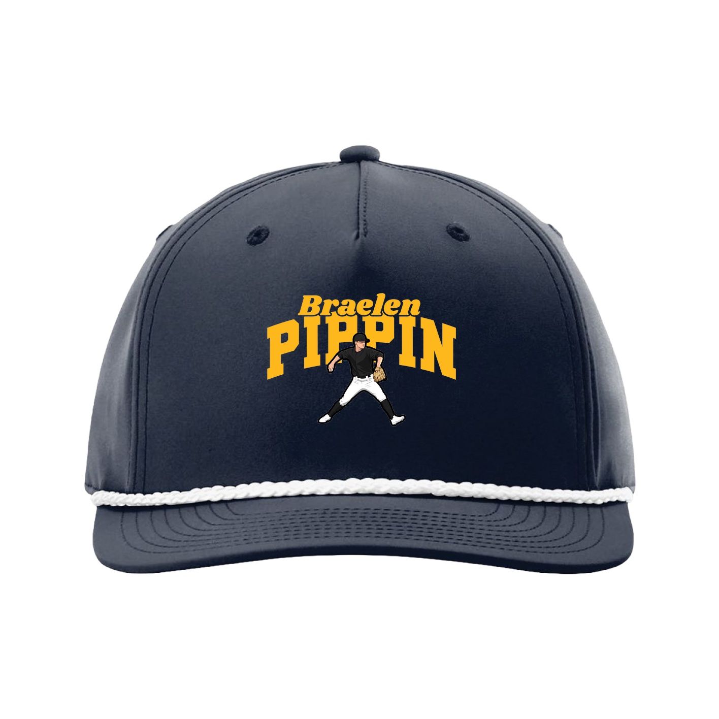 Five-Panel Classic Rope Cap — Signature Arch in Navy