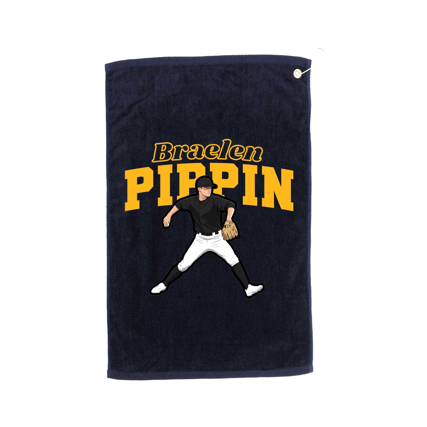 Golf Towel — Name Arch in Navy
