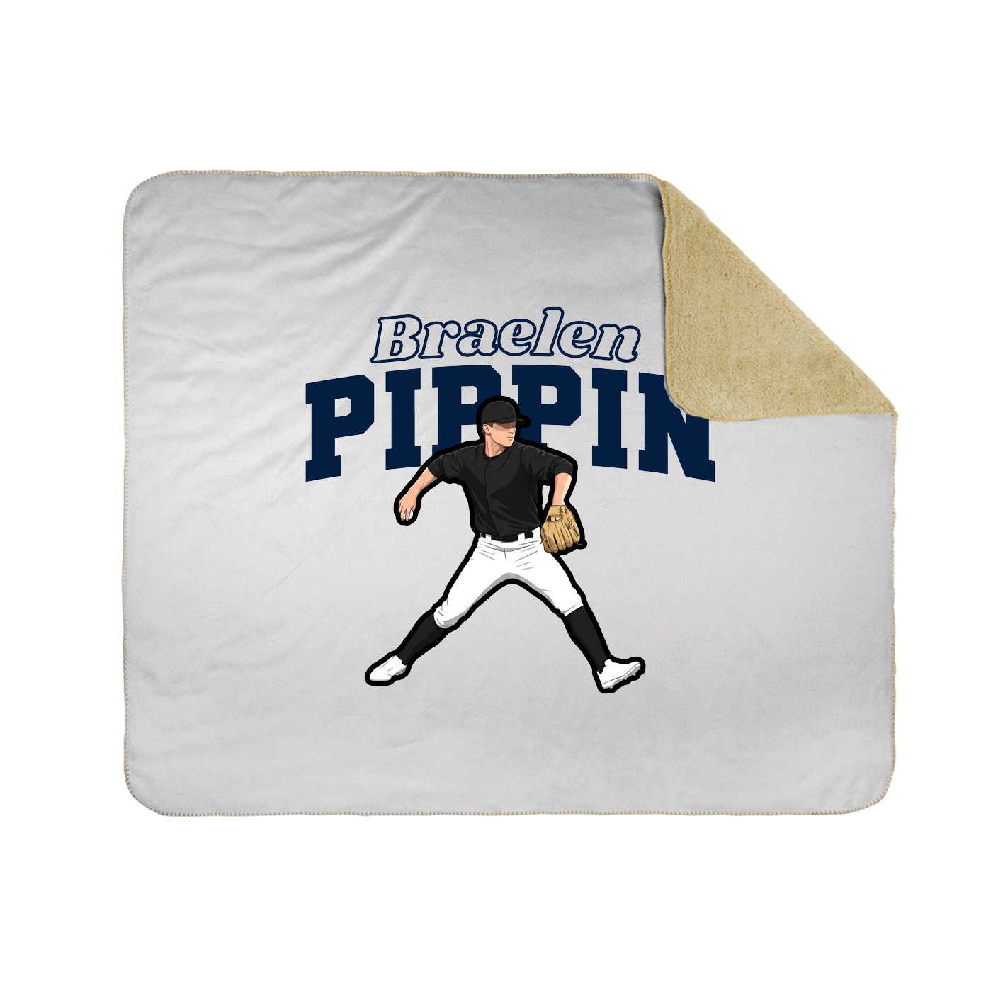 Throw Blanket — Name Arch in White