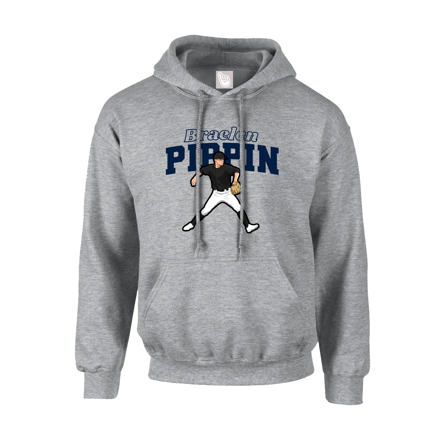 Youth Hoodie — Name Arch in Grey