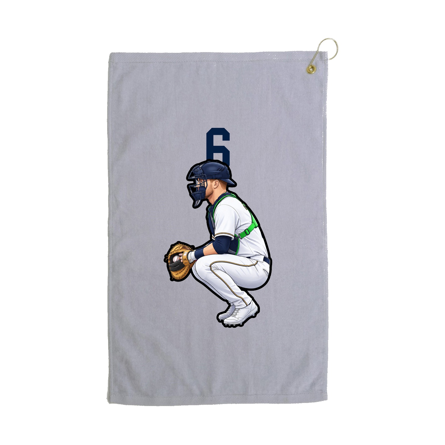 Golf Towel — Number Top in Grey