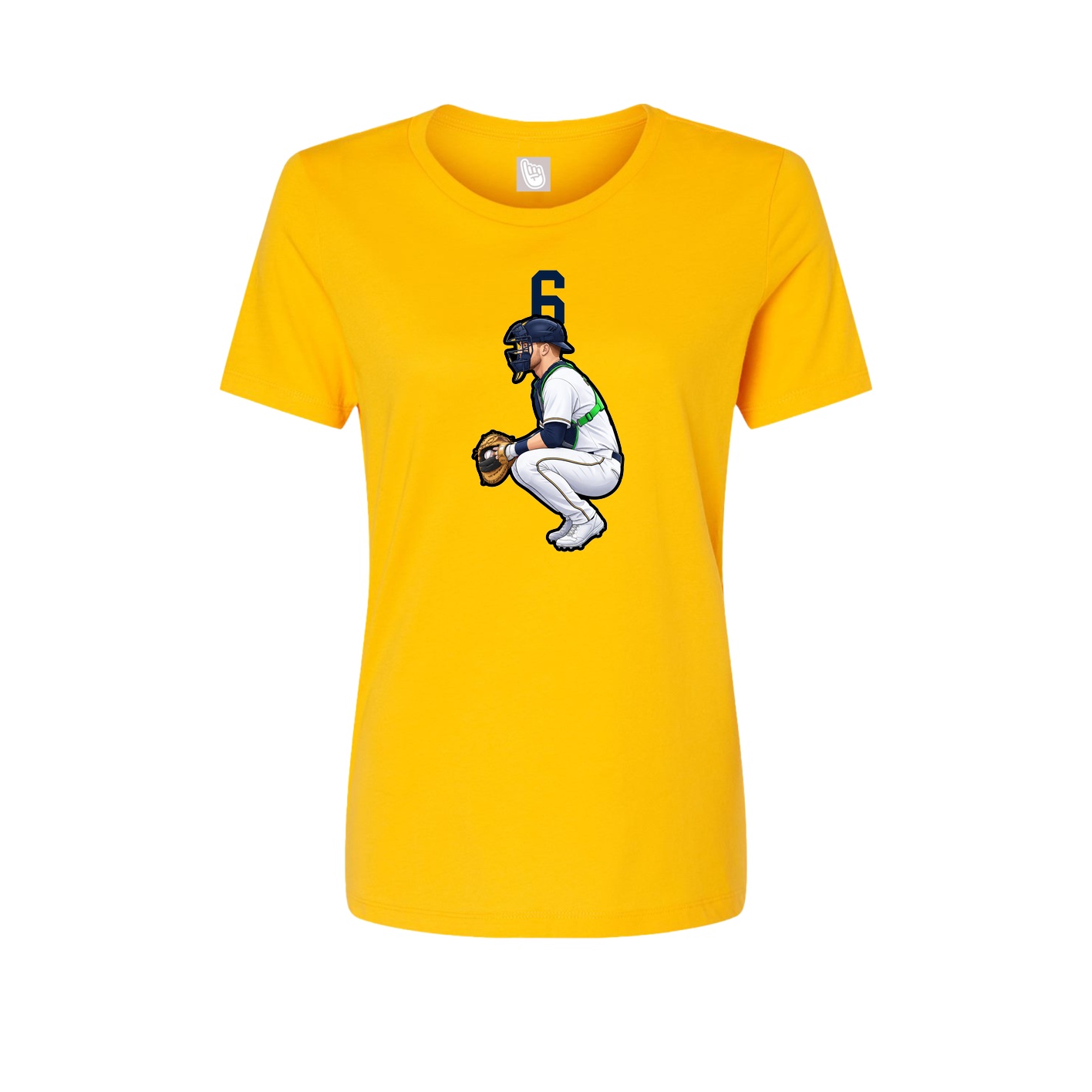 Fitted Women's Tee — Number Top in Gold