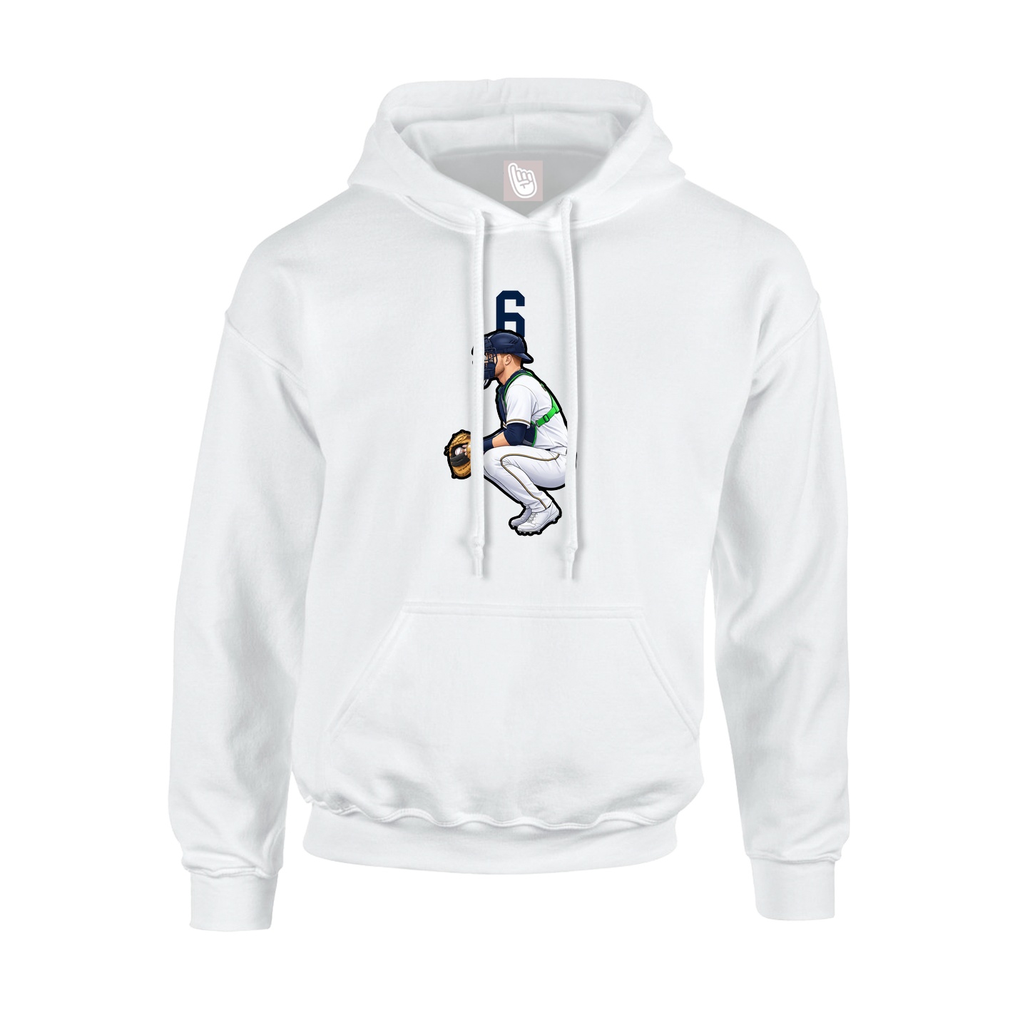 Youth Hoodie — Number Top in White