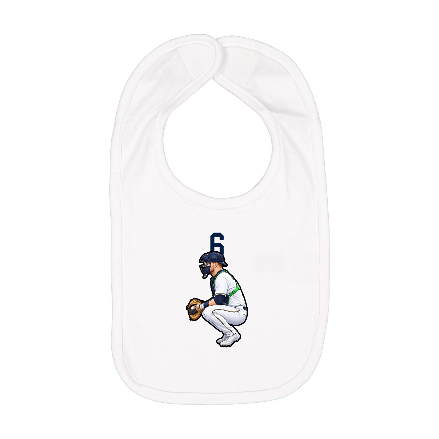 Infant Bib — Number Top in White