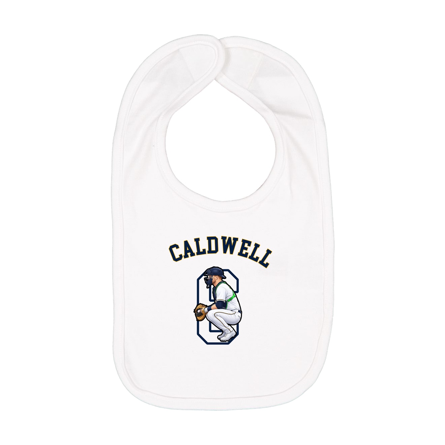 Infant Bib — Shirsey Arch in White