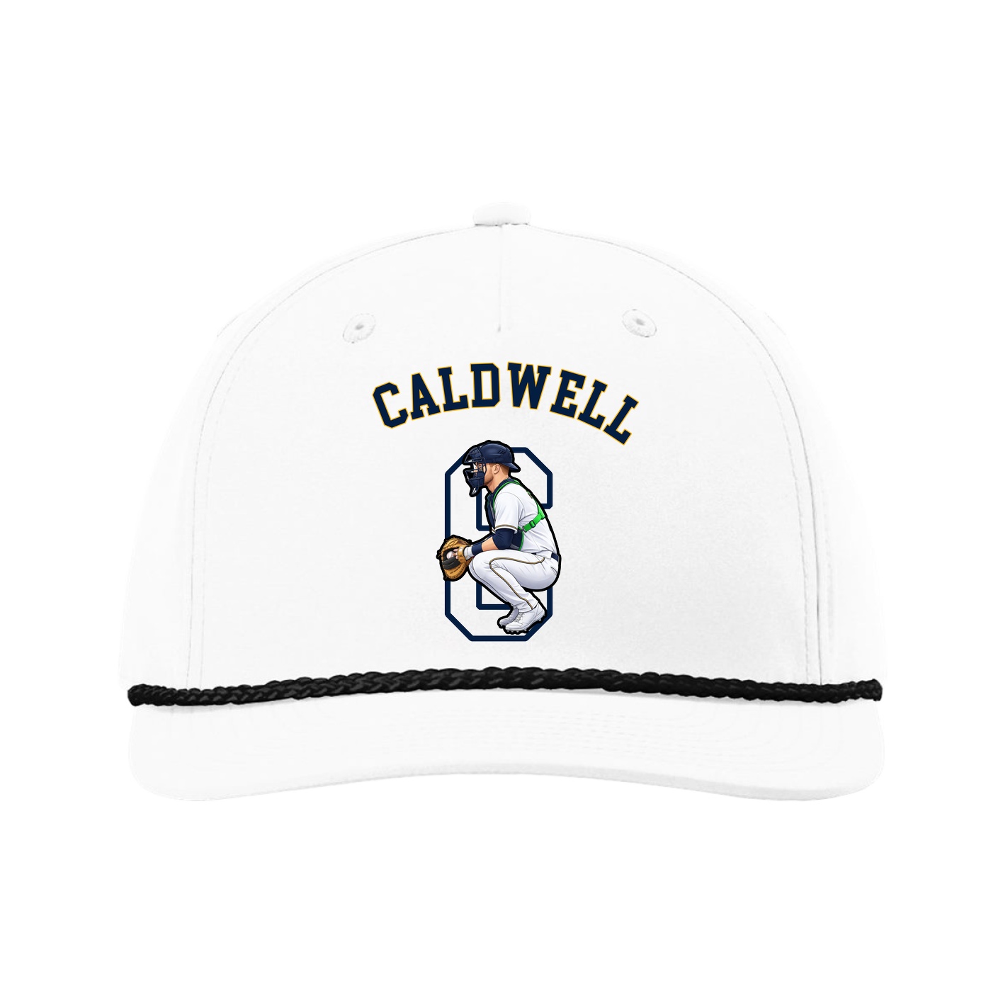 Five-Panel Classic Rope Cap — Shirsey Arch in White