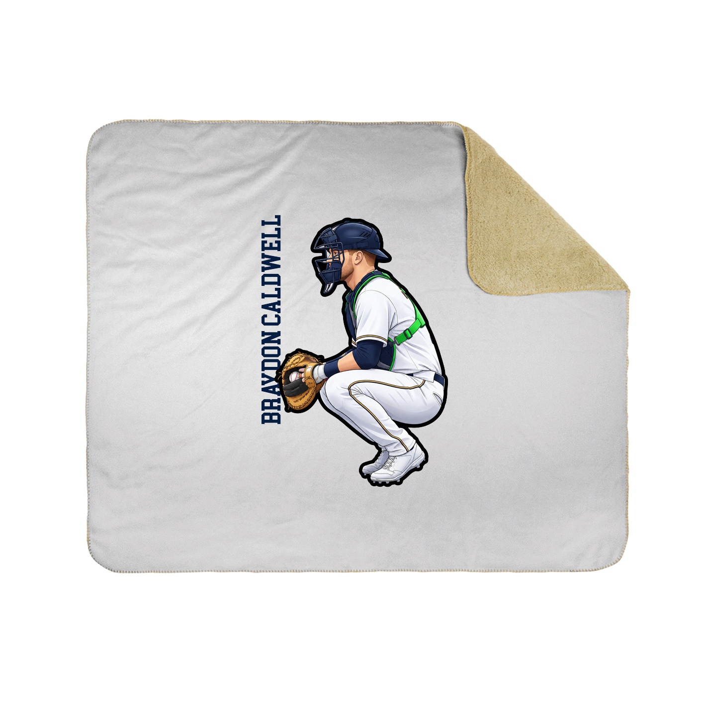 Throw Blanket — Name Vertical in White