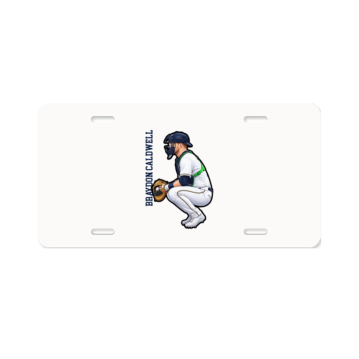 License Plate — Name Vertical in Classic