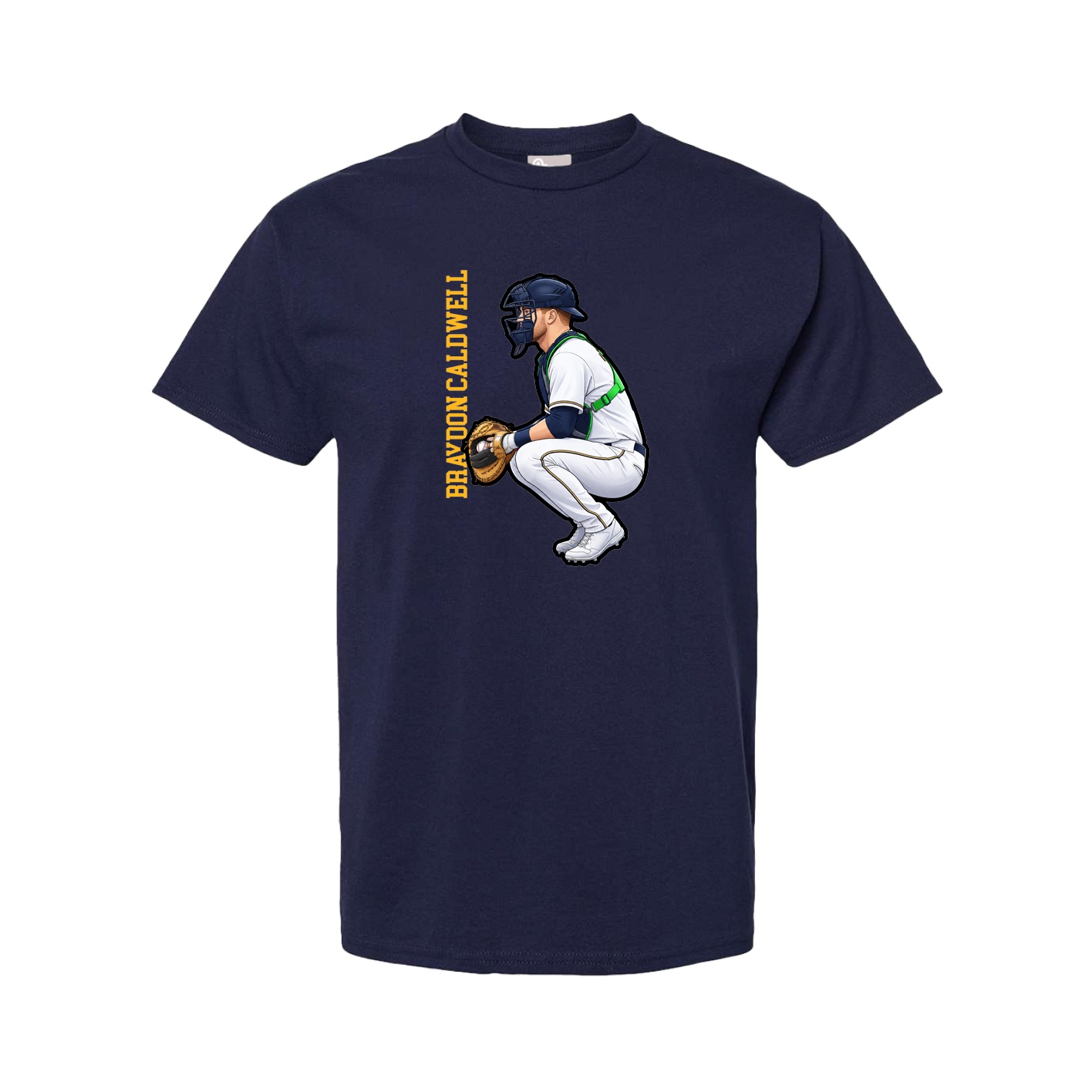 Tee — Name Vertical in Navy