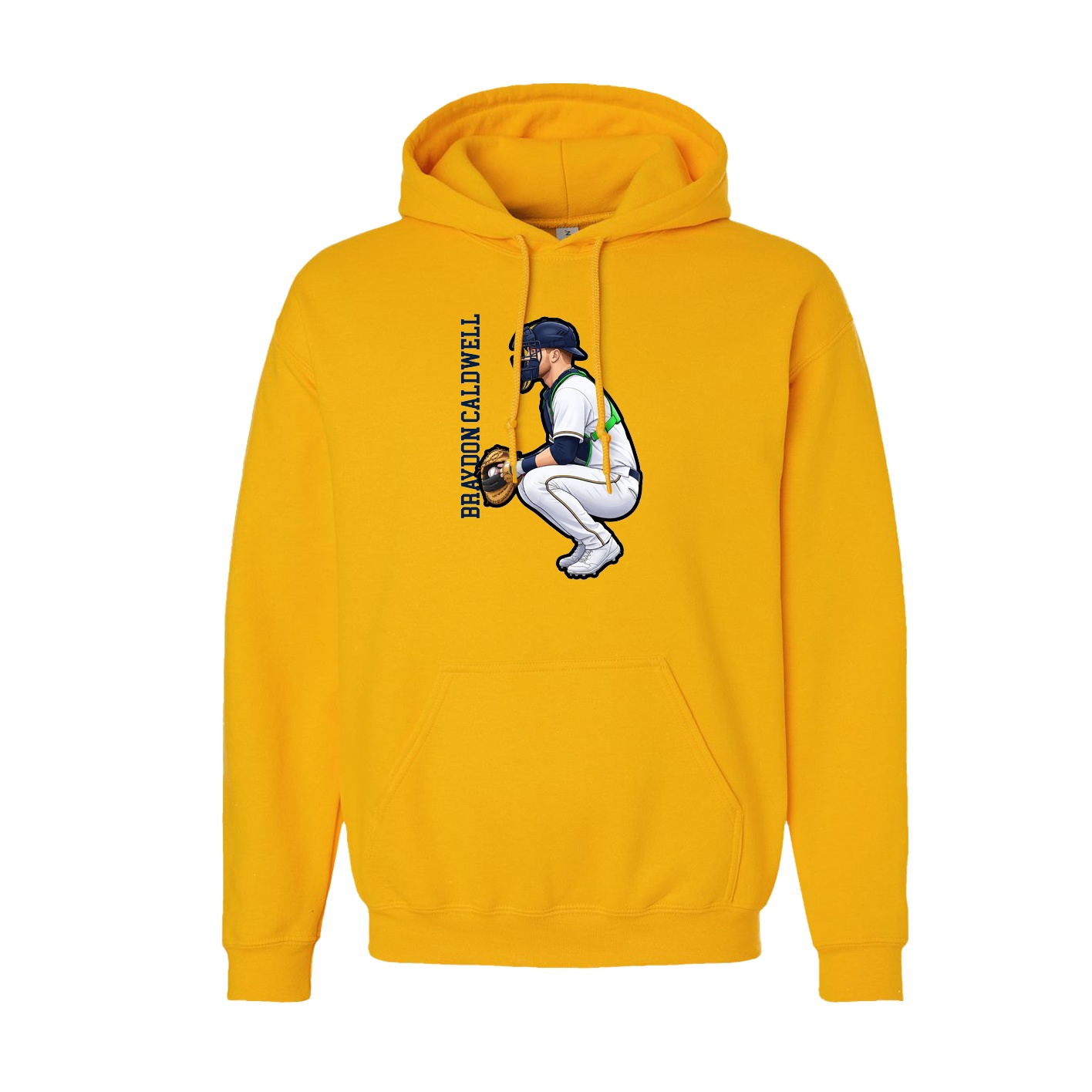 Youth Hoodie — Name Vertical in Gold