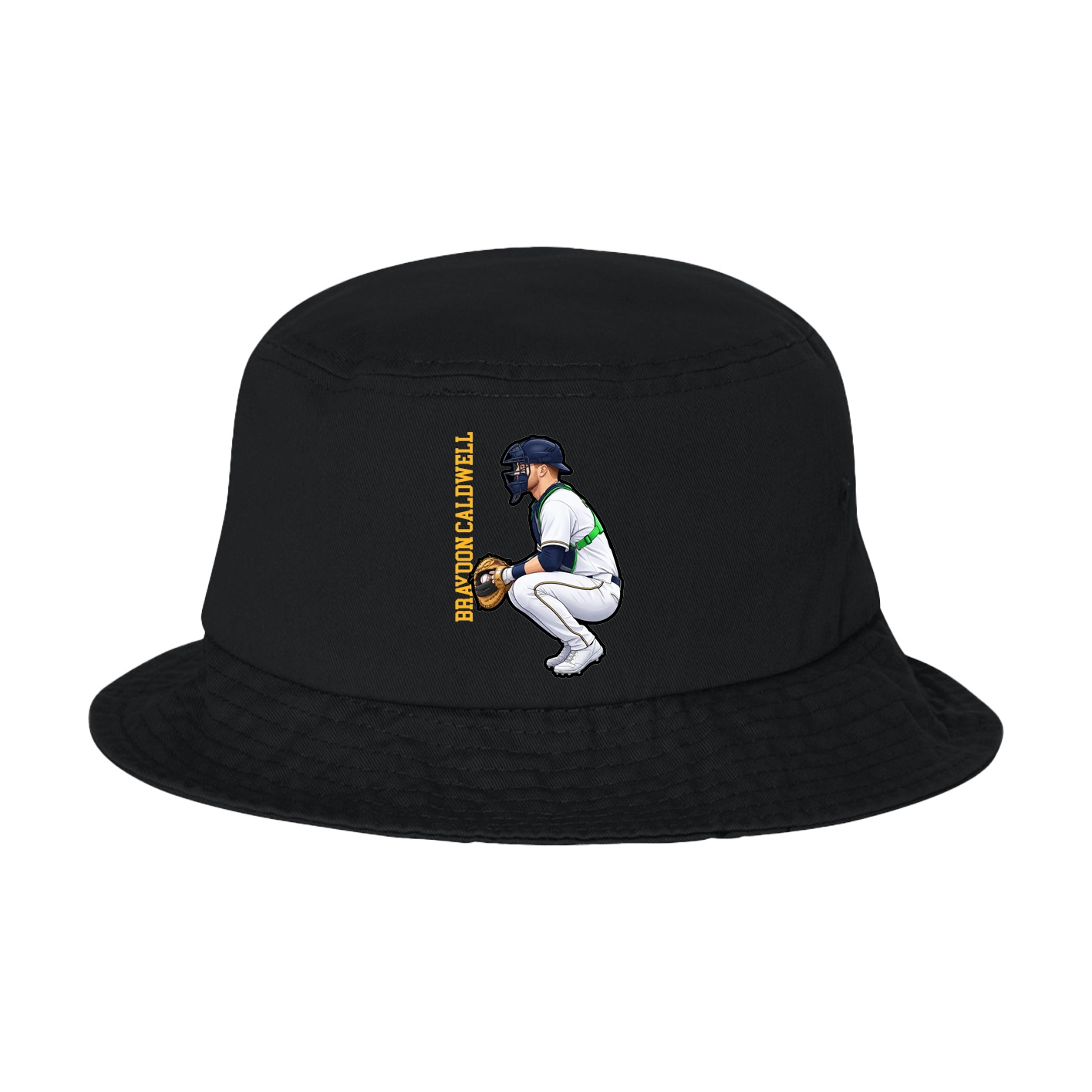 Bucket Cap — Name Vertical in Black