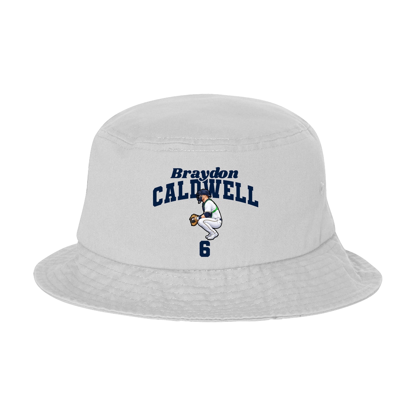 Bucket Cap — Signature Arch in White