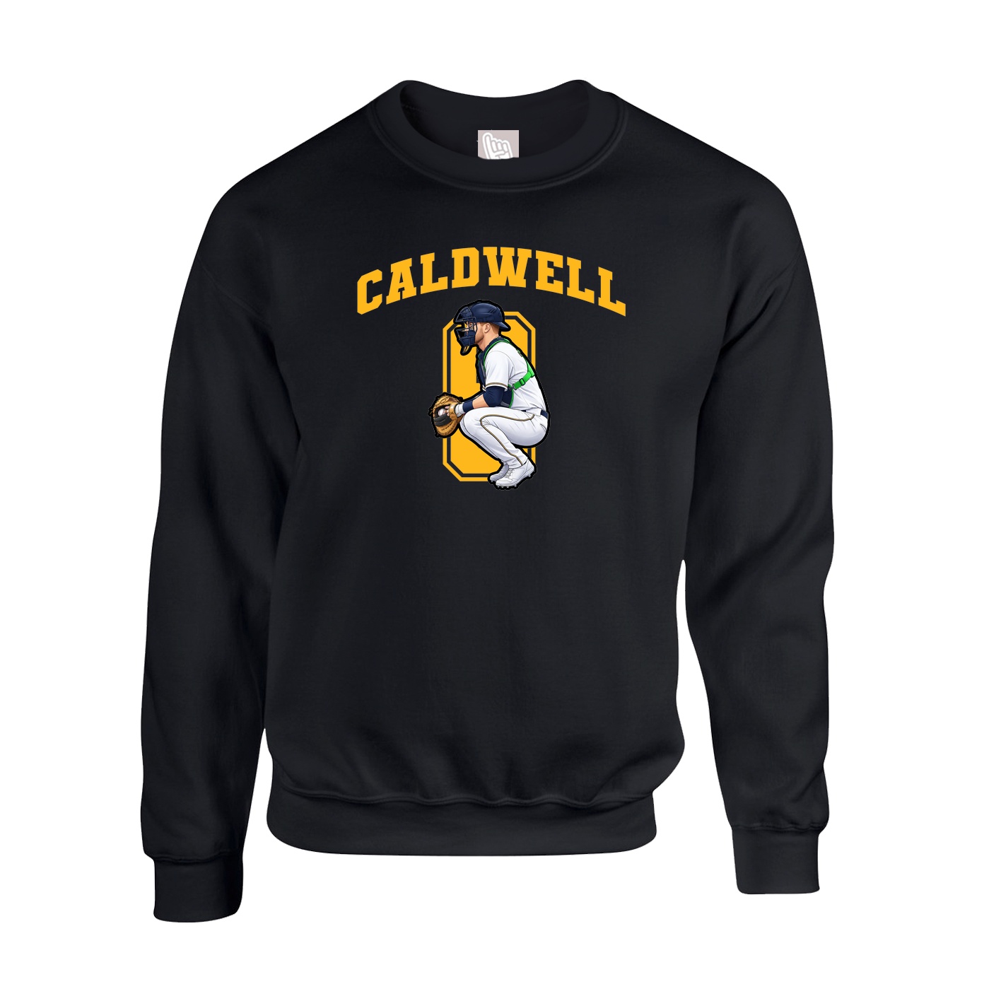 Fleece Crew — Number in Black