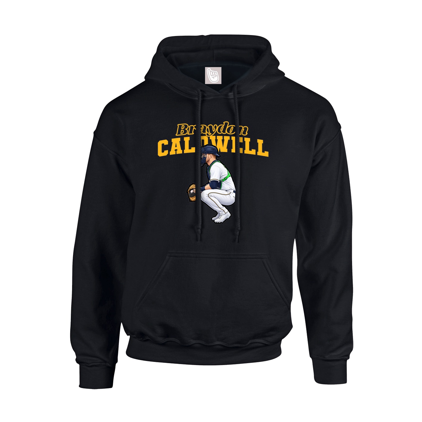 Youth Hoodie — Name Arch in Black
