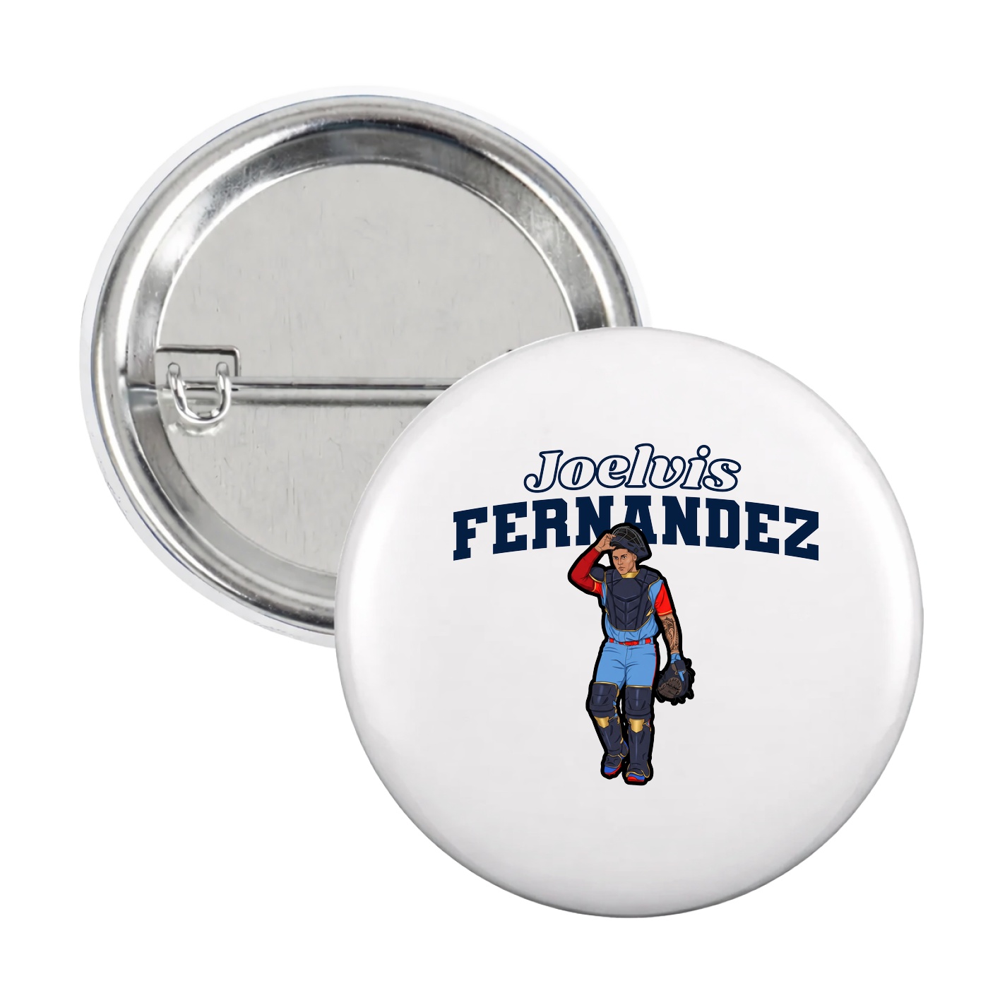 Game Day Button — Name Arch in White