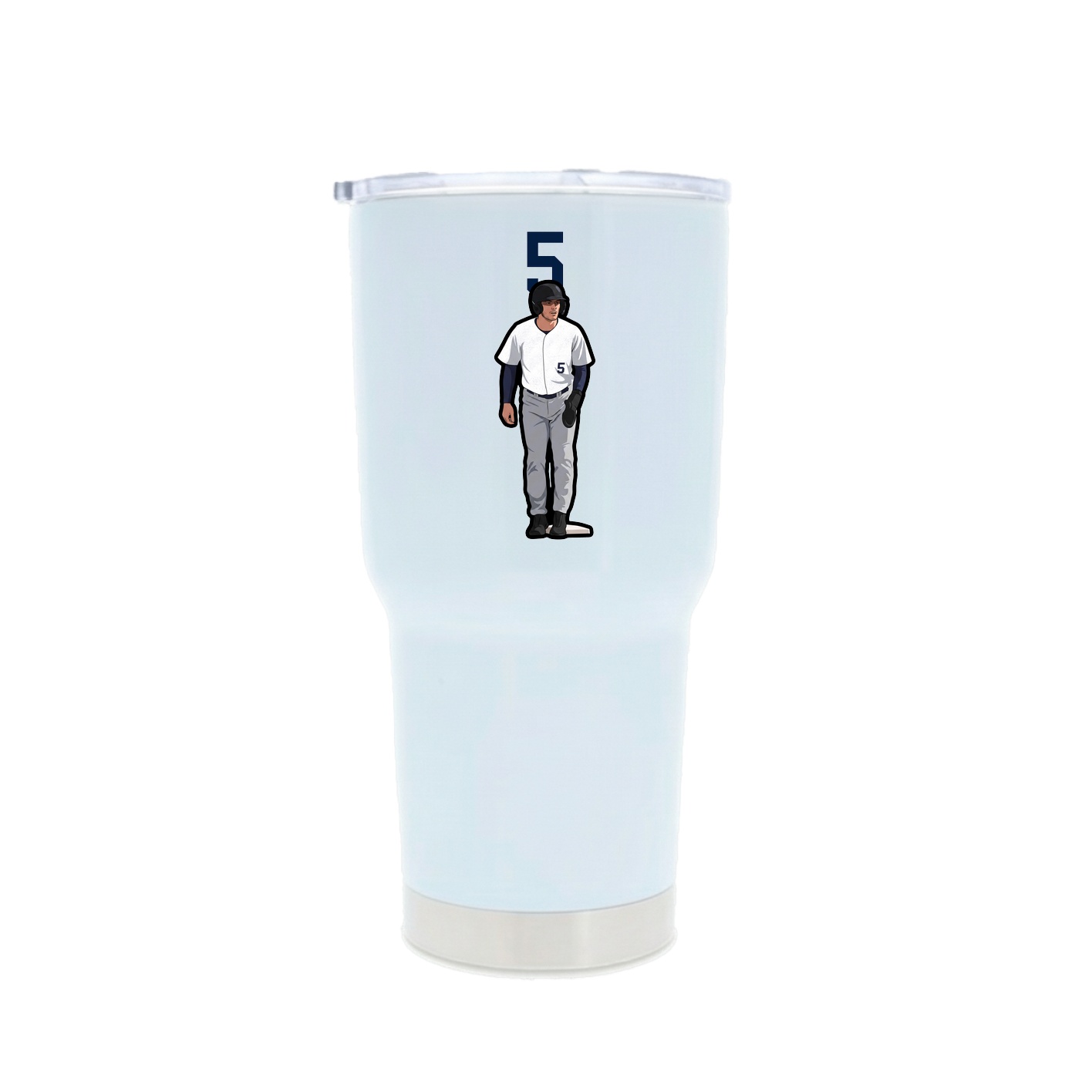 30oz Stainless Steel Tumbler — Number Top in White