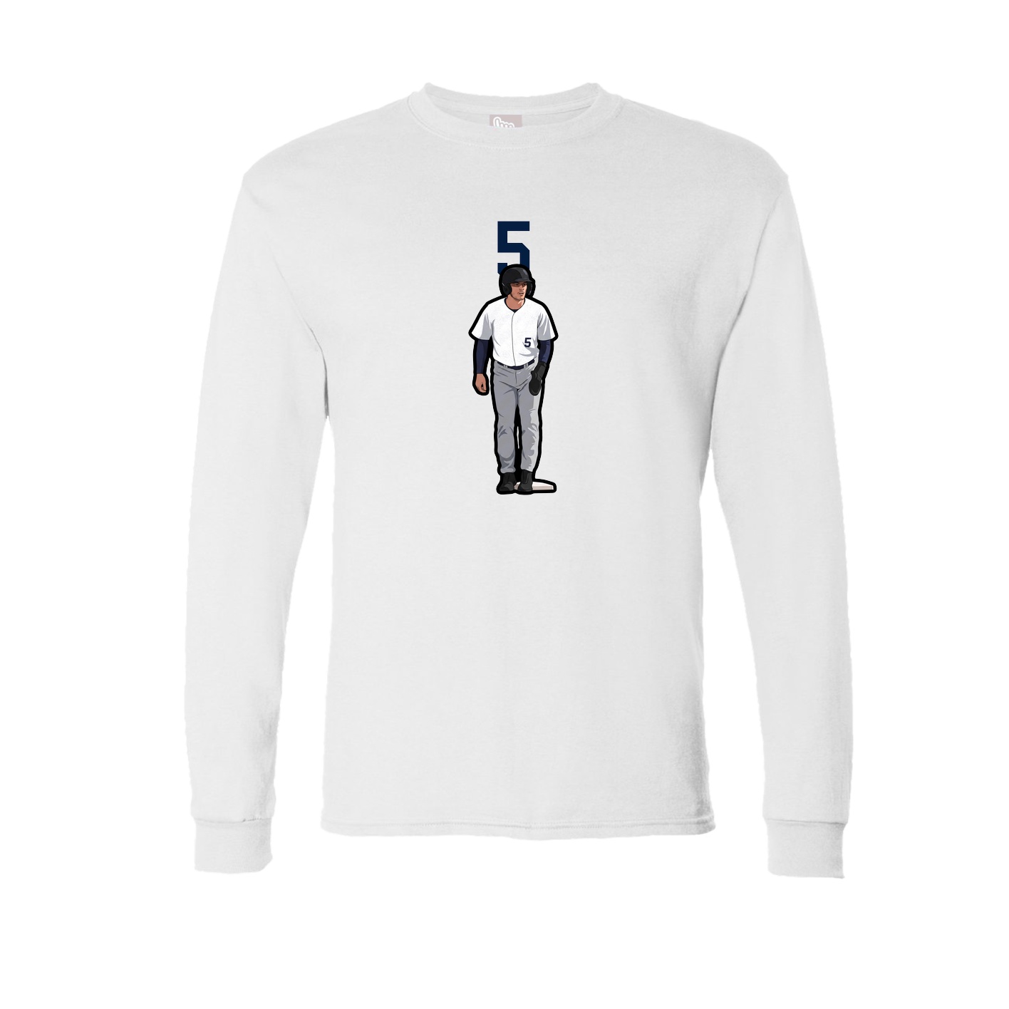 Long Sleeve Tee — Number Top in White