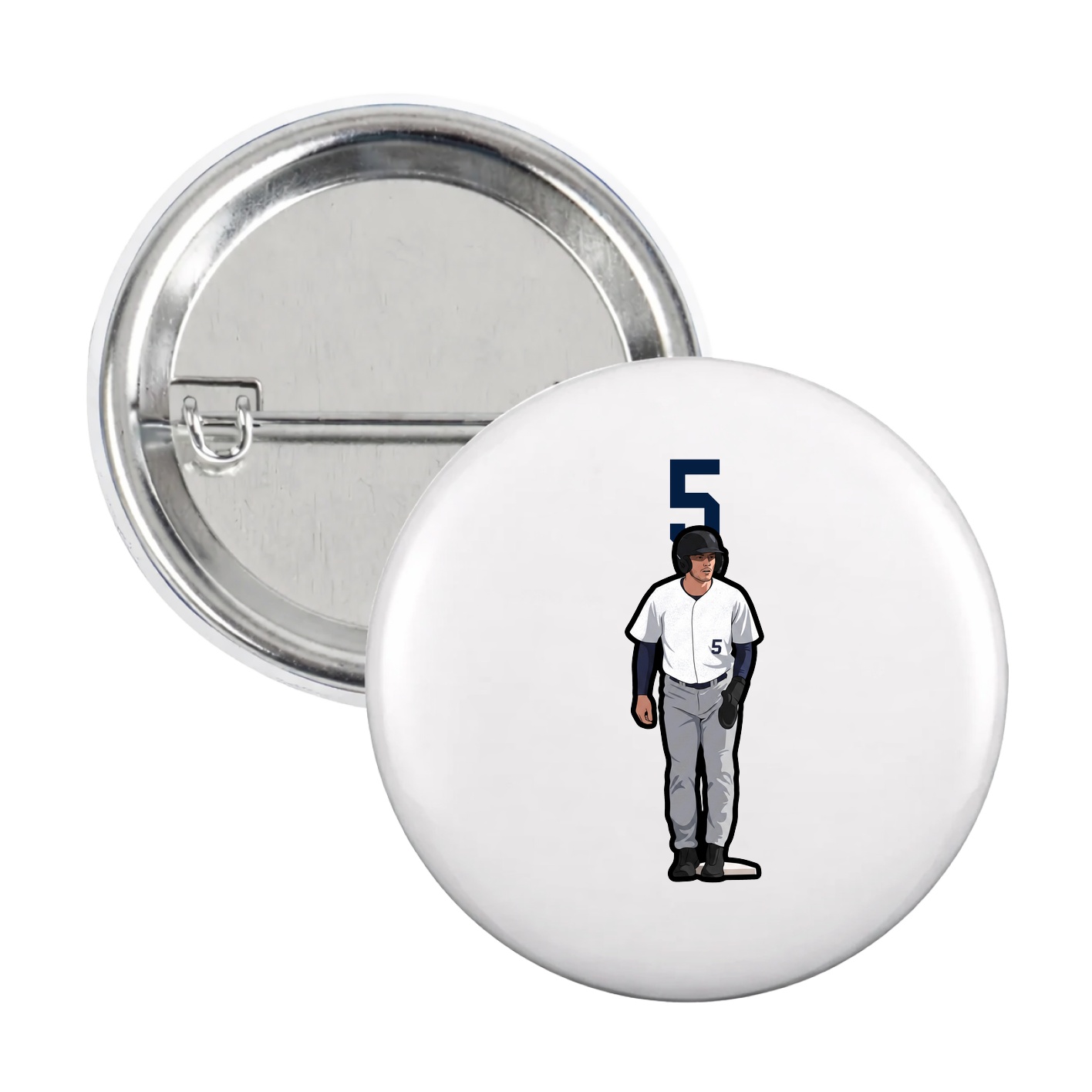 Game Day Button — Number Top in White