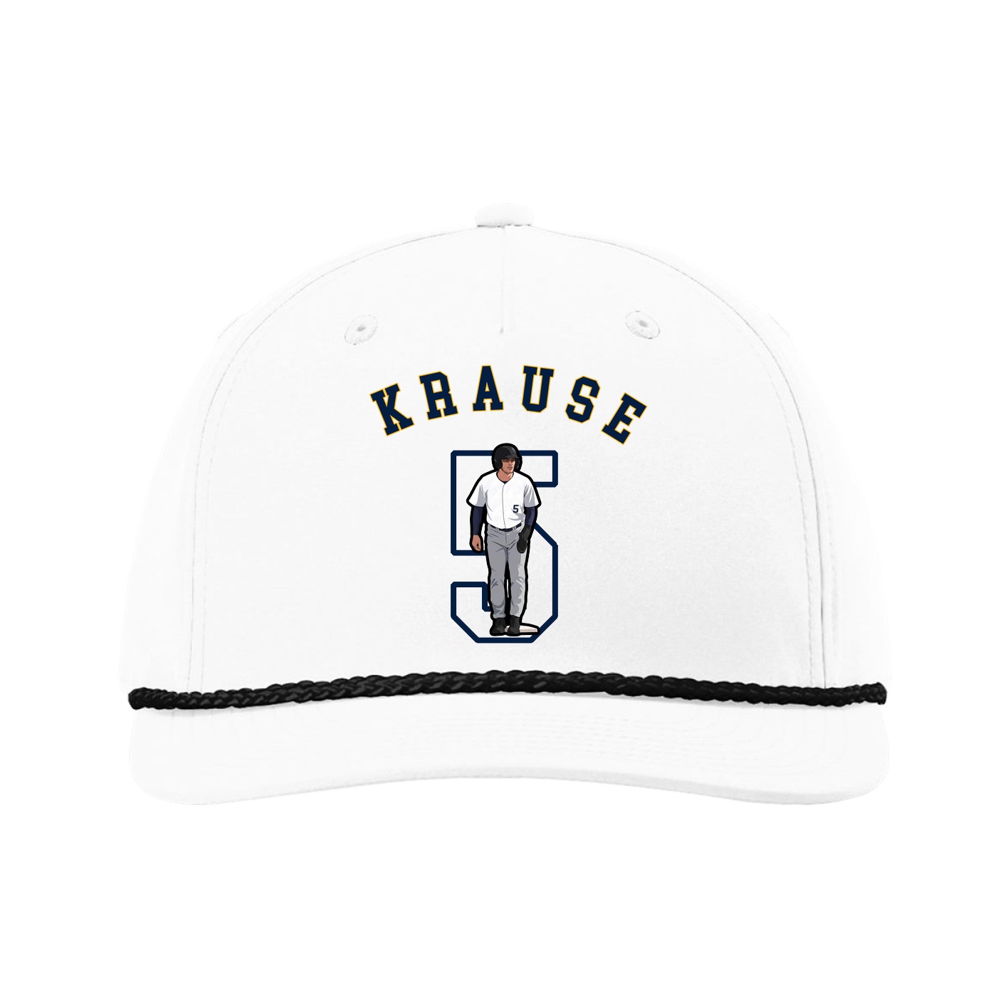 Five-Panel Classic Rope Cap — Shirsey Arch in White