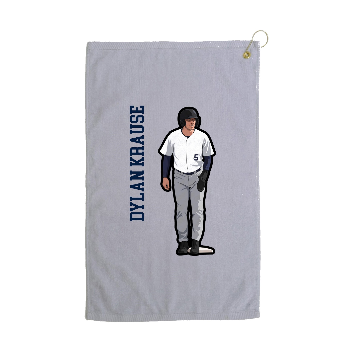 Golf Towel — Name Vertical in Grey