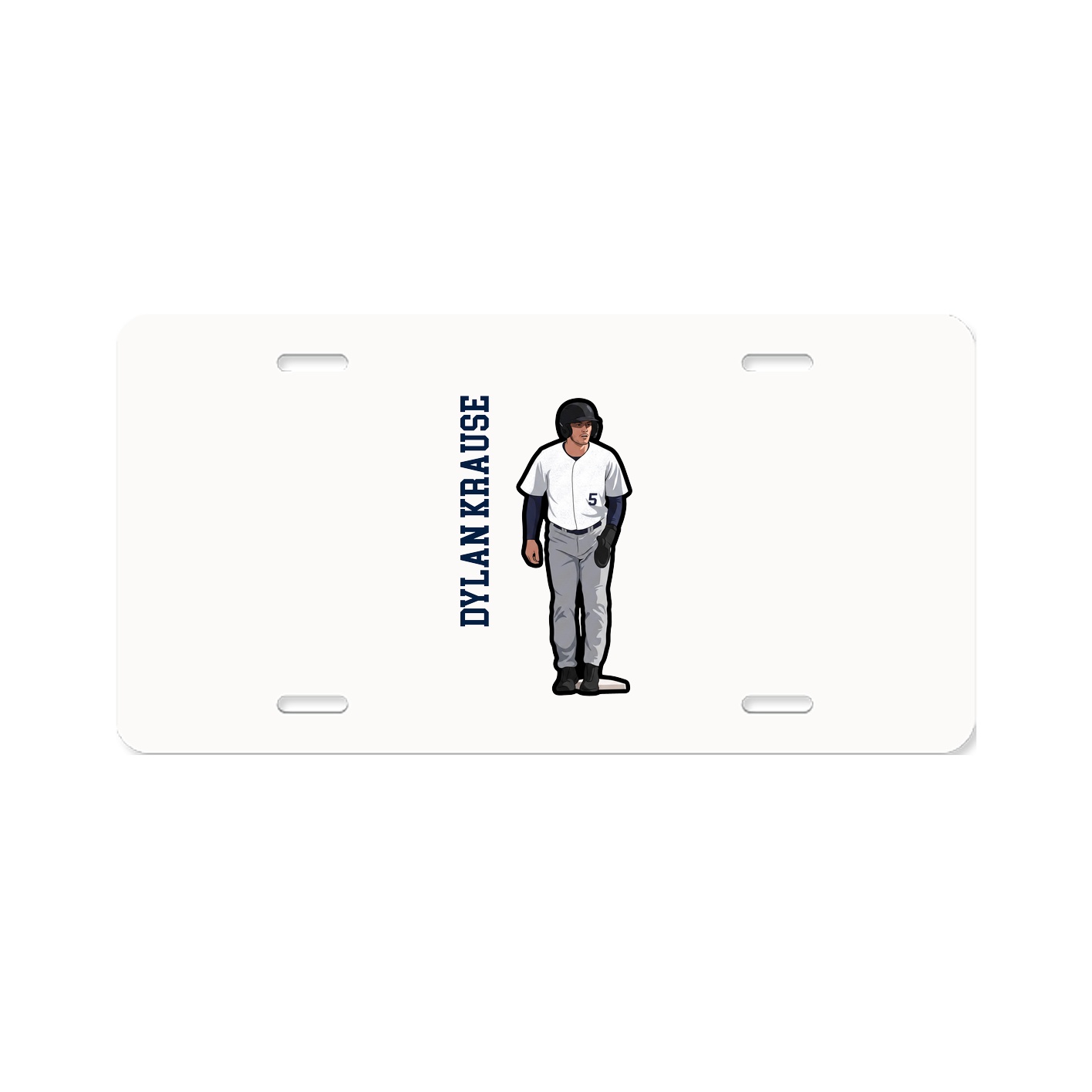 License Plate — Name Vertical in Classic
