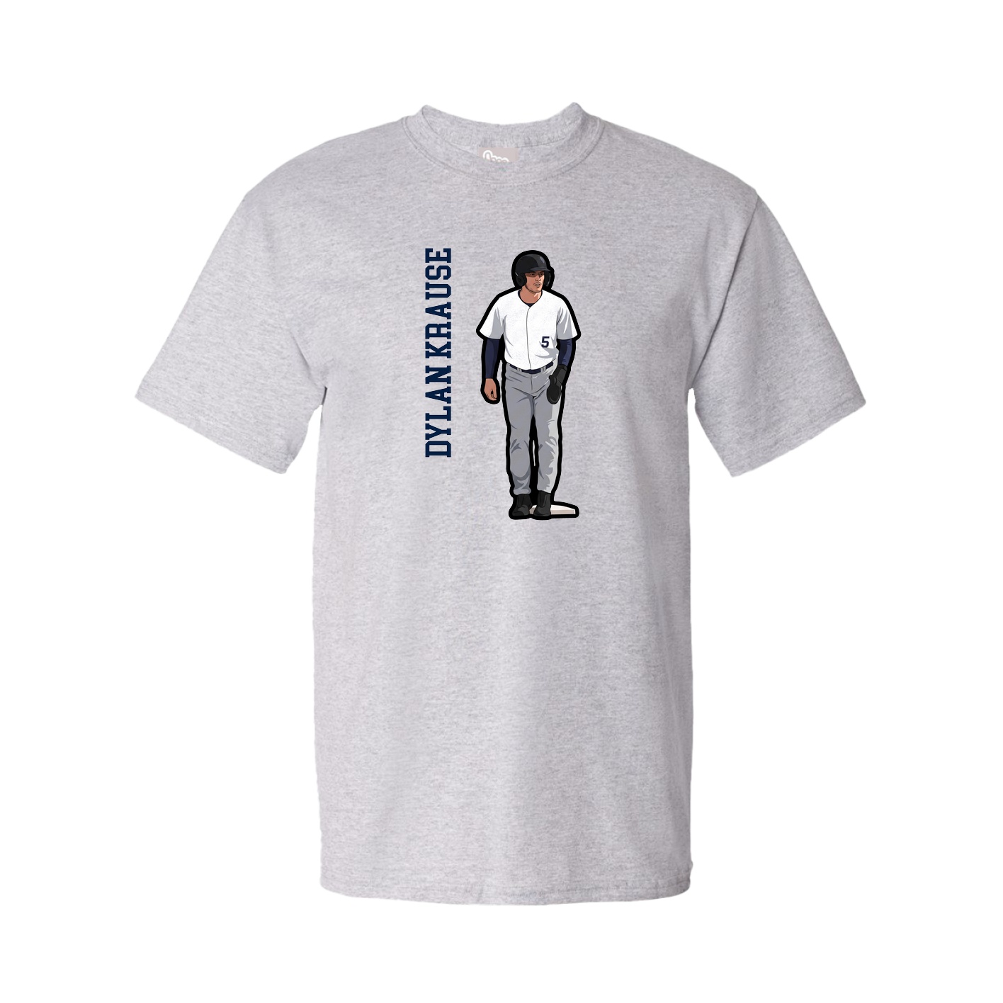 Youth Tee — Name Vertical in Grey
