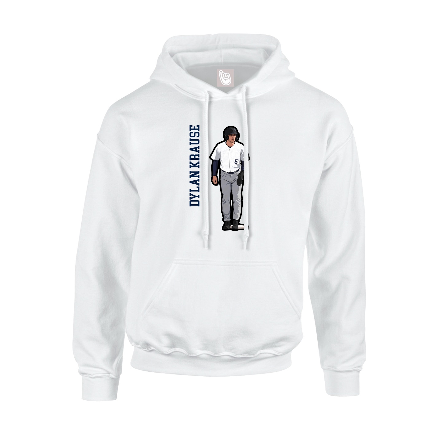 Hoodie — Name Vertical in White