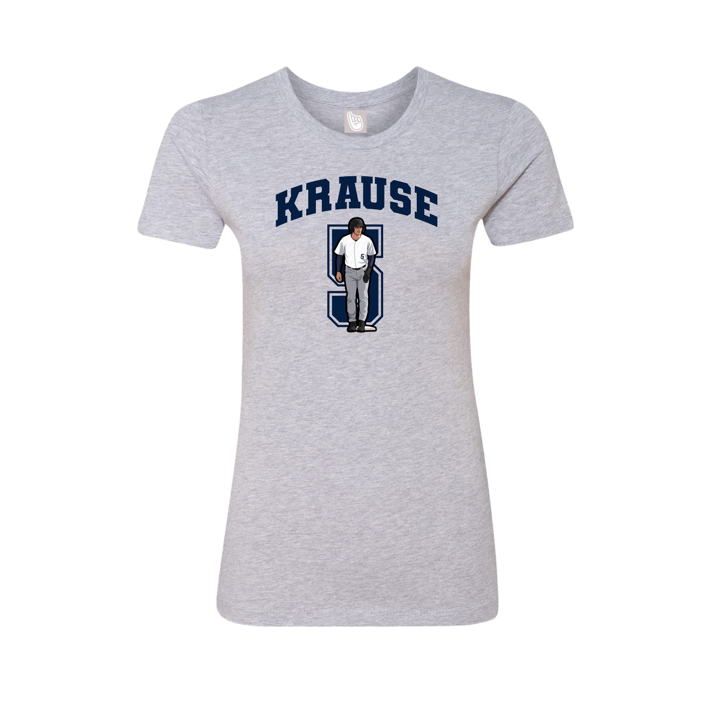 Fitted Women's Tee — Number in Grey