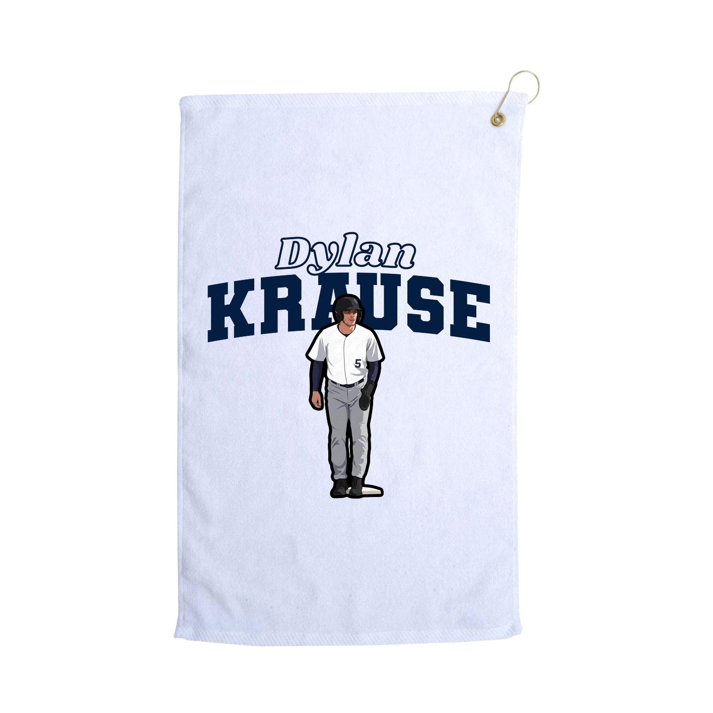 Golf Towel — Name Arch in White