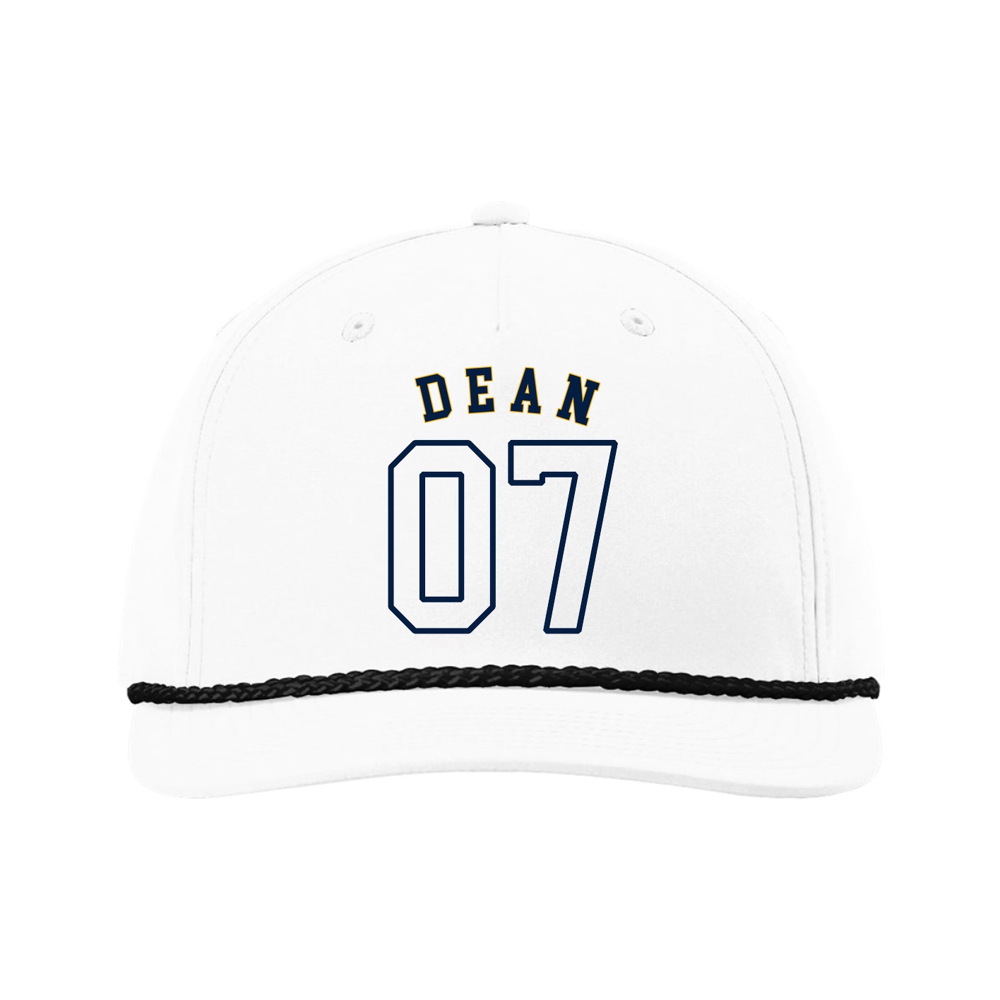 Five-Panel Classic Rope Cap — Shirsey Arch in White