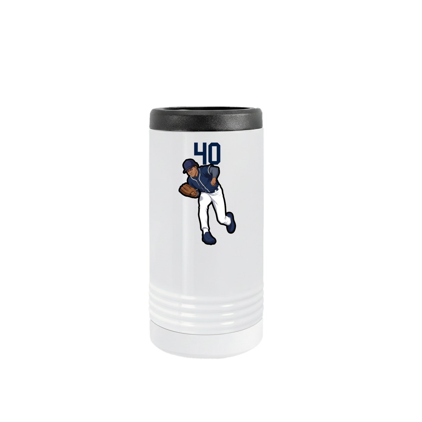 Slim Beverage Holder — Number Top in White