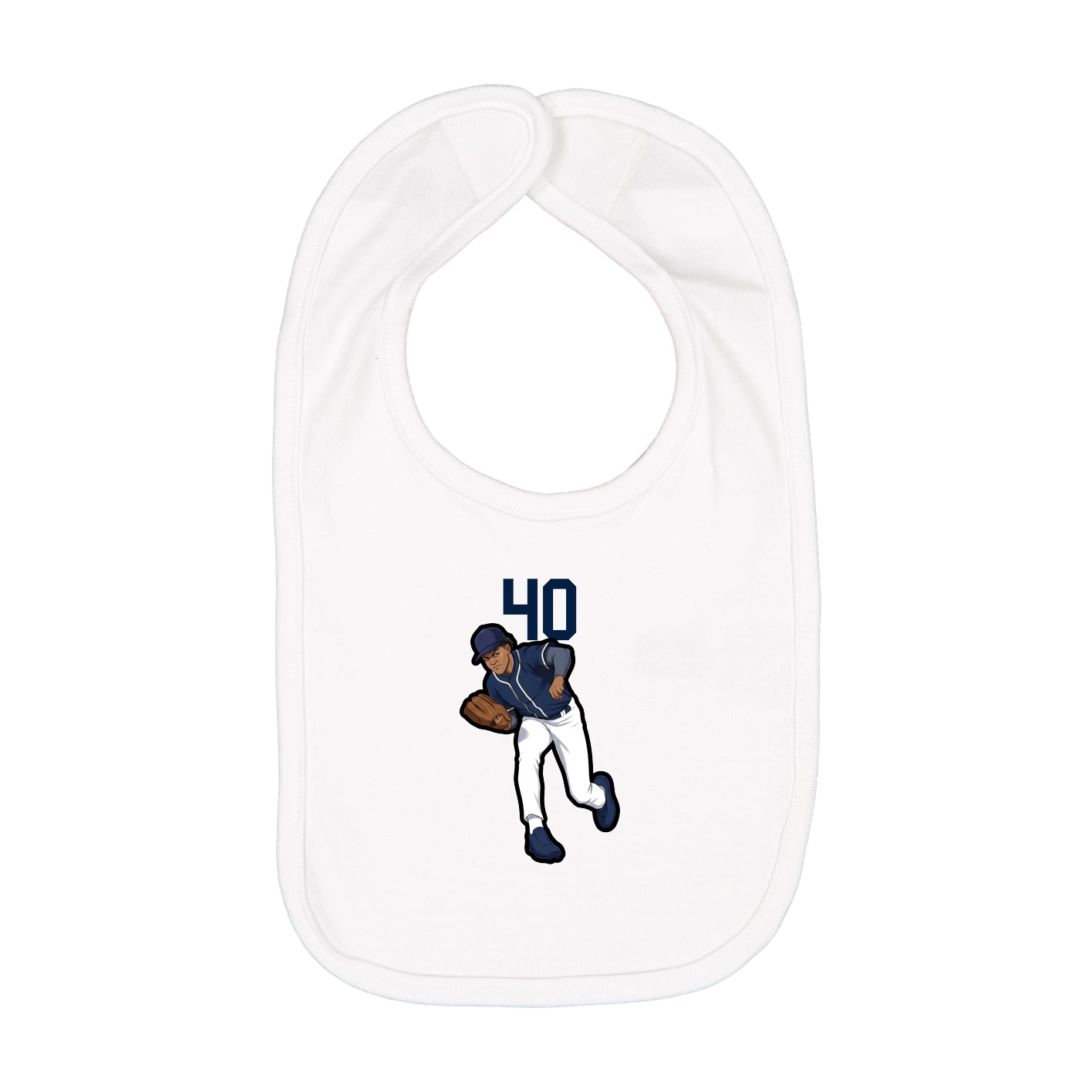Infant Bib — Number Top in White