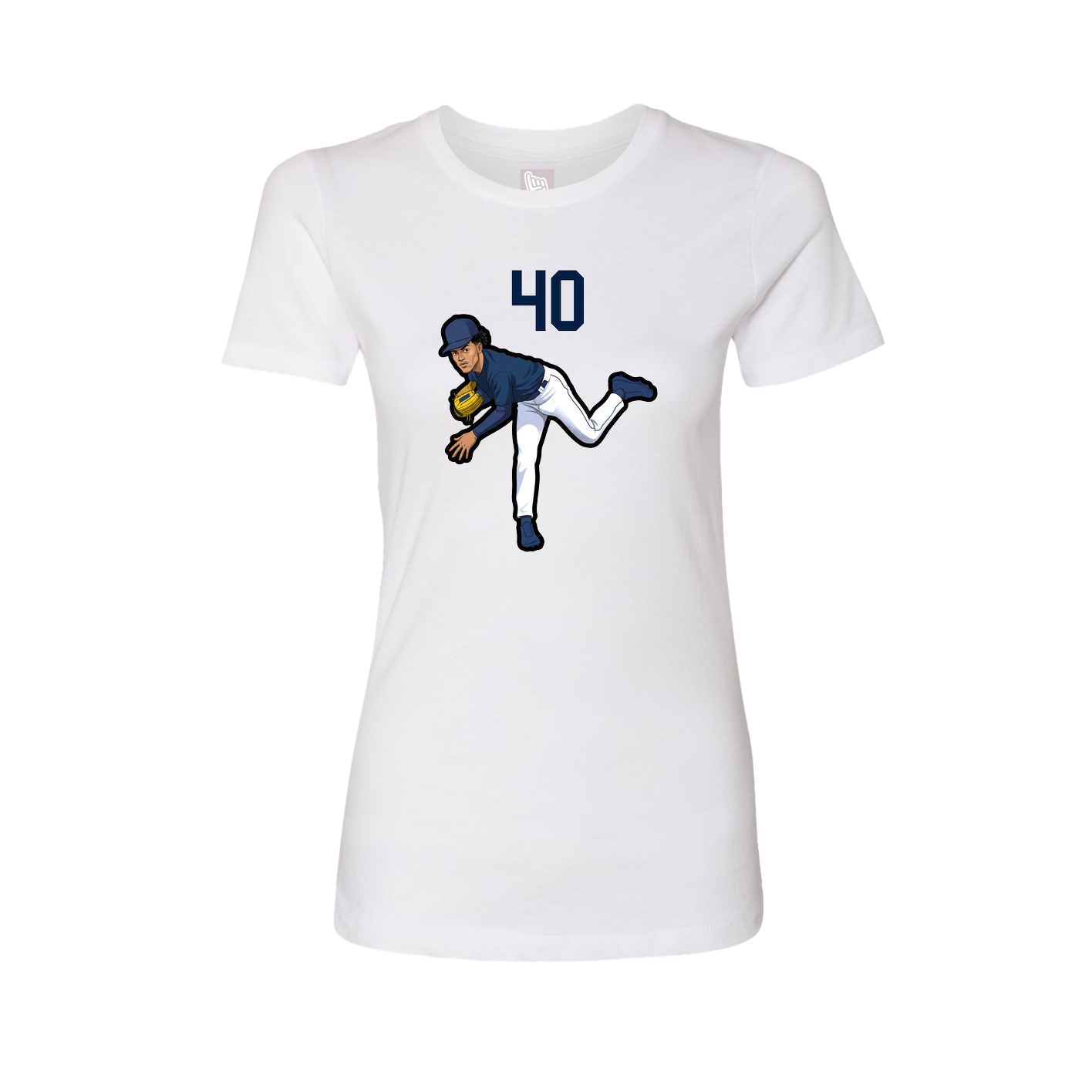 Fitted Women's Tee — Number Top in White