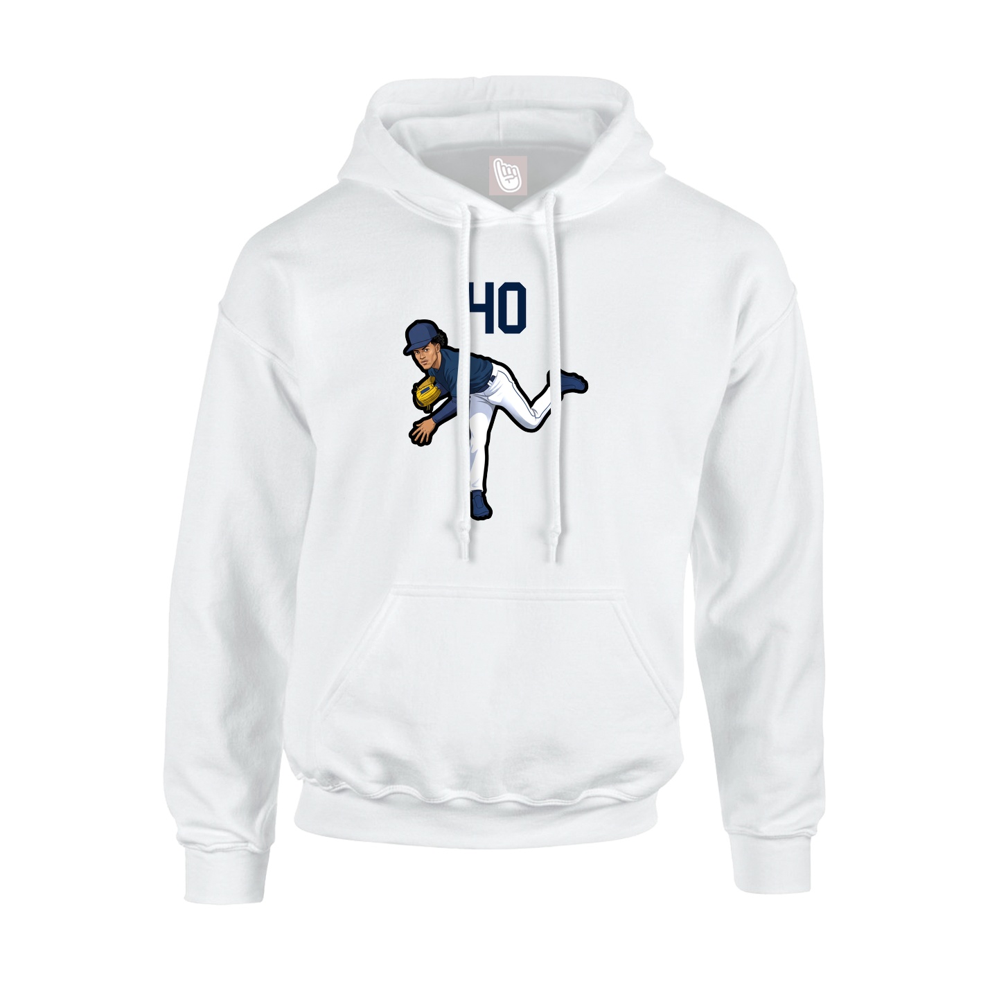 Hoodie — Number Top in White