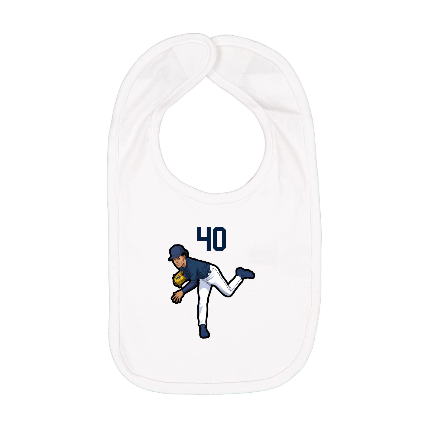Infant Bib — Number Top in White