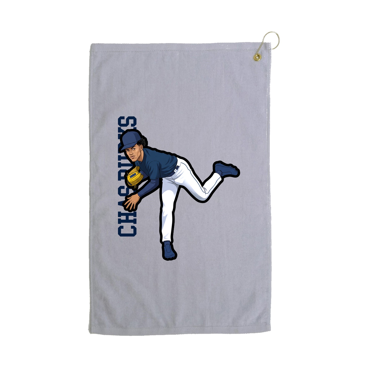Golf Towel — Name Vertical in Grey