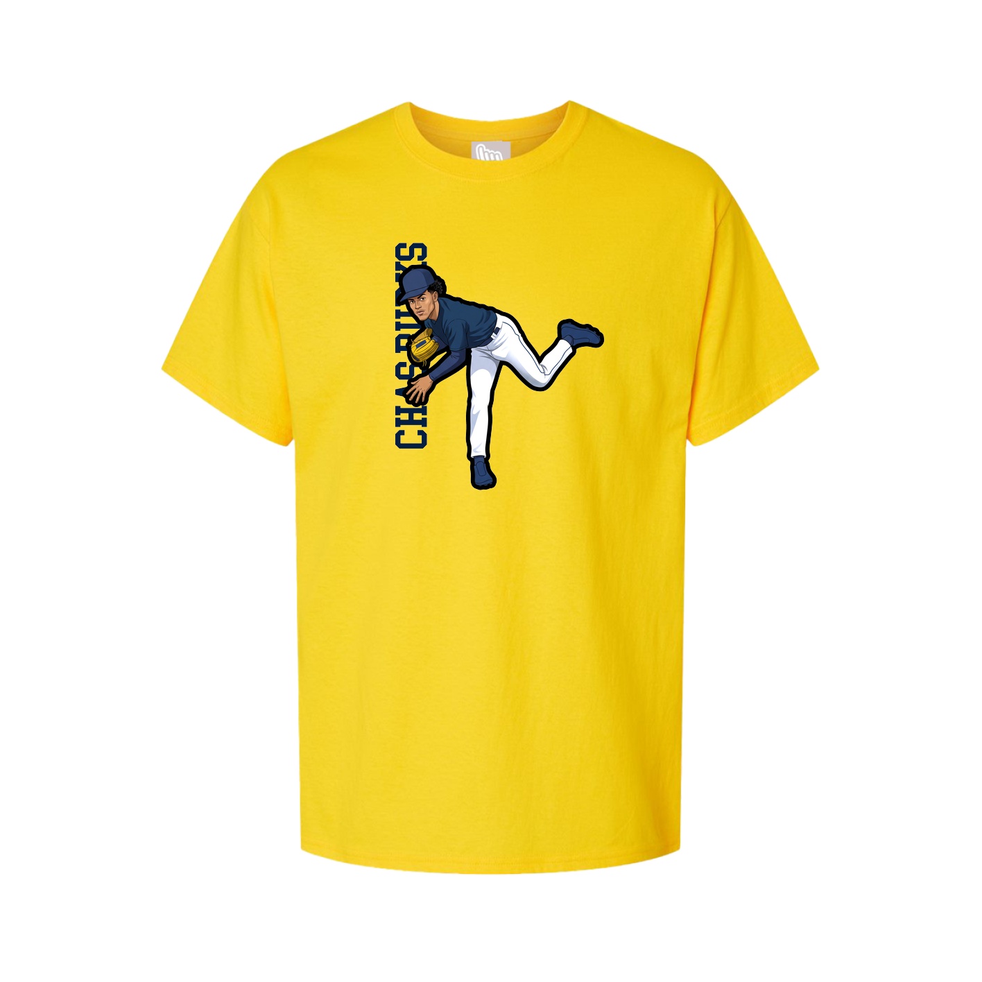 Youth Tee — Name Vertical in Gold