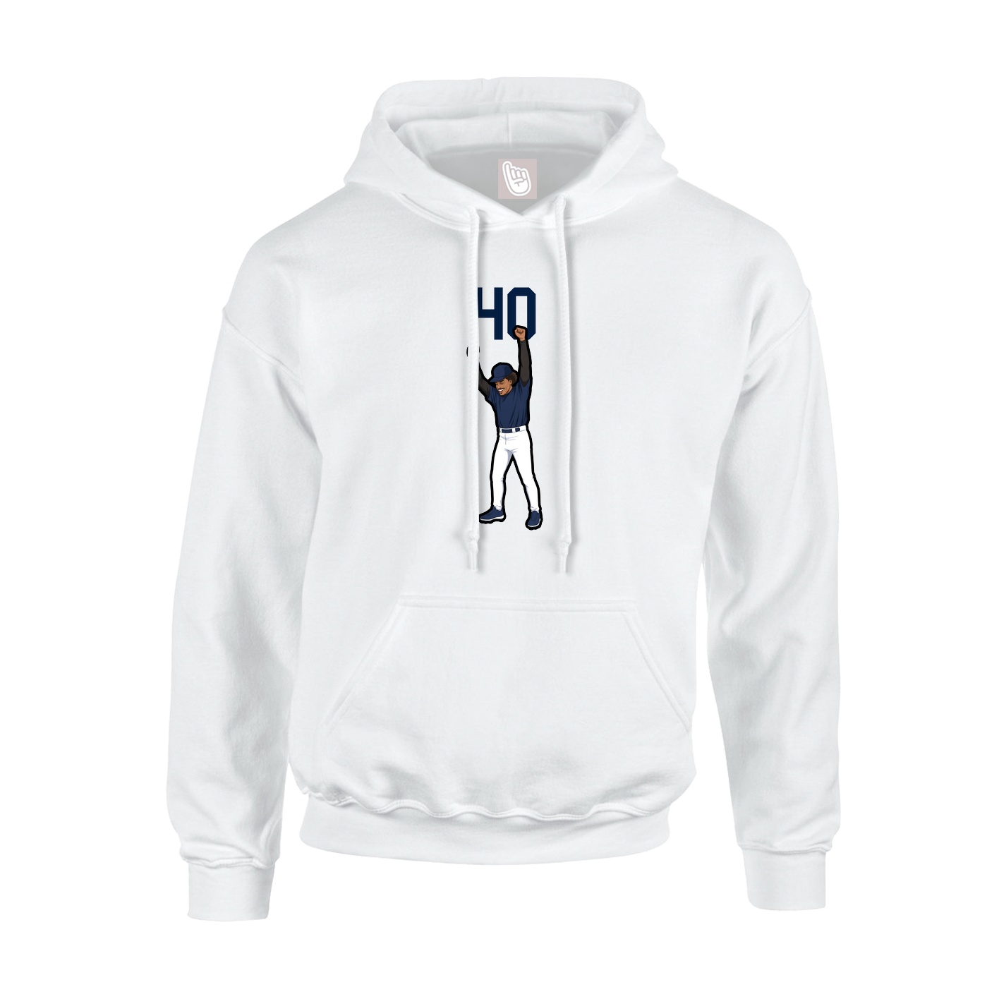 Hoodie — Number Top in White