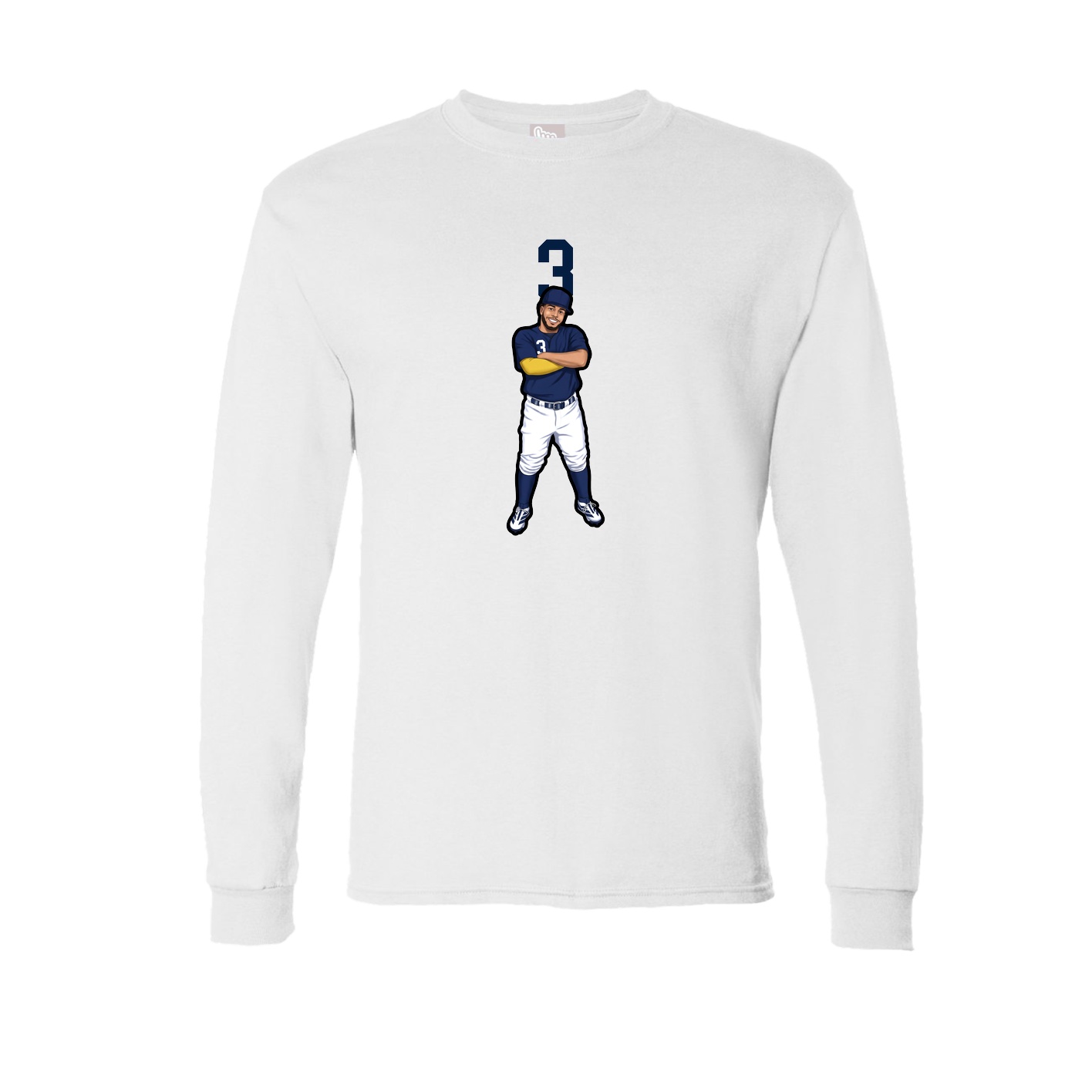 Long Sleeve Tee — Number Top in White