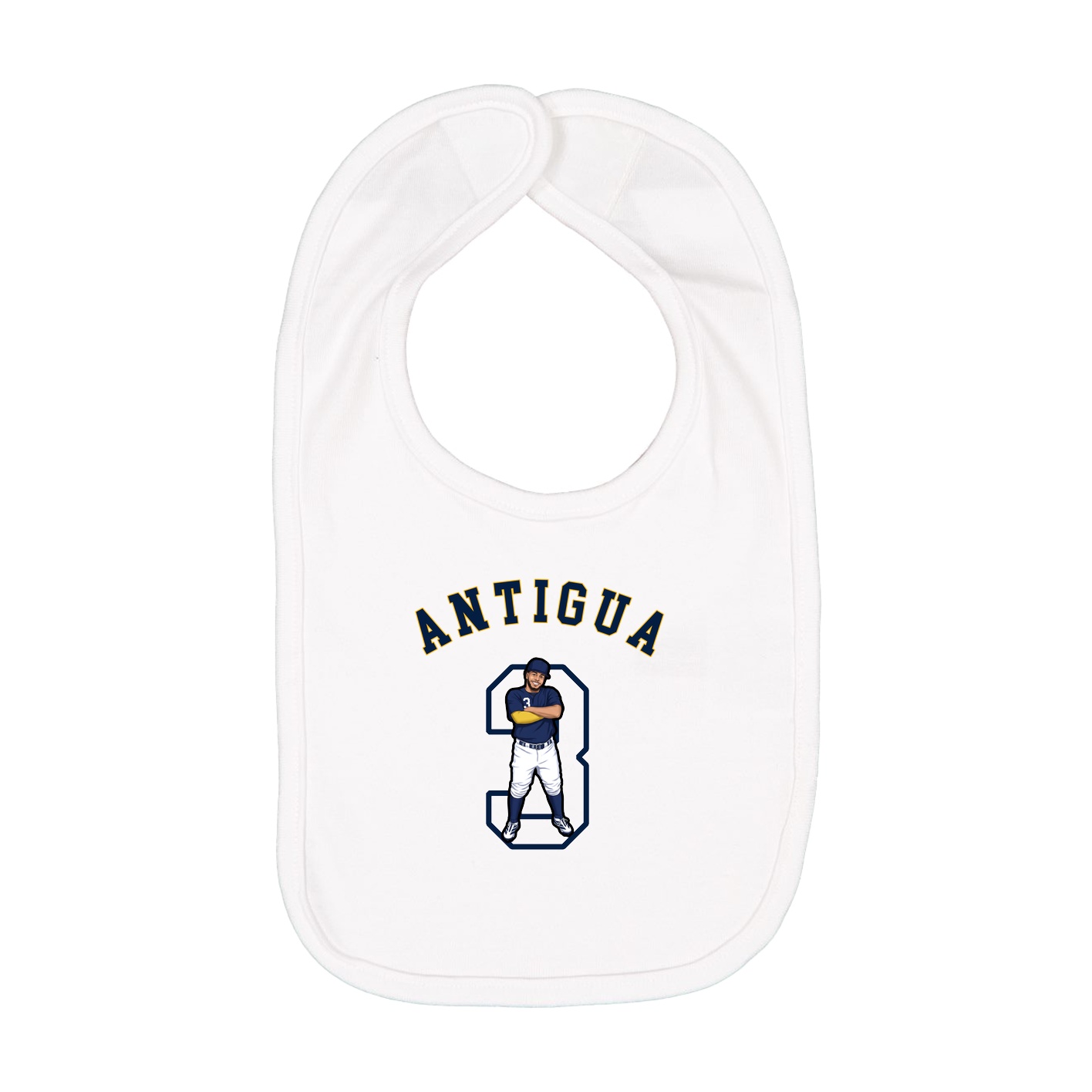 Infant Bib — Shirsey Arch in White