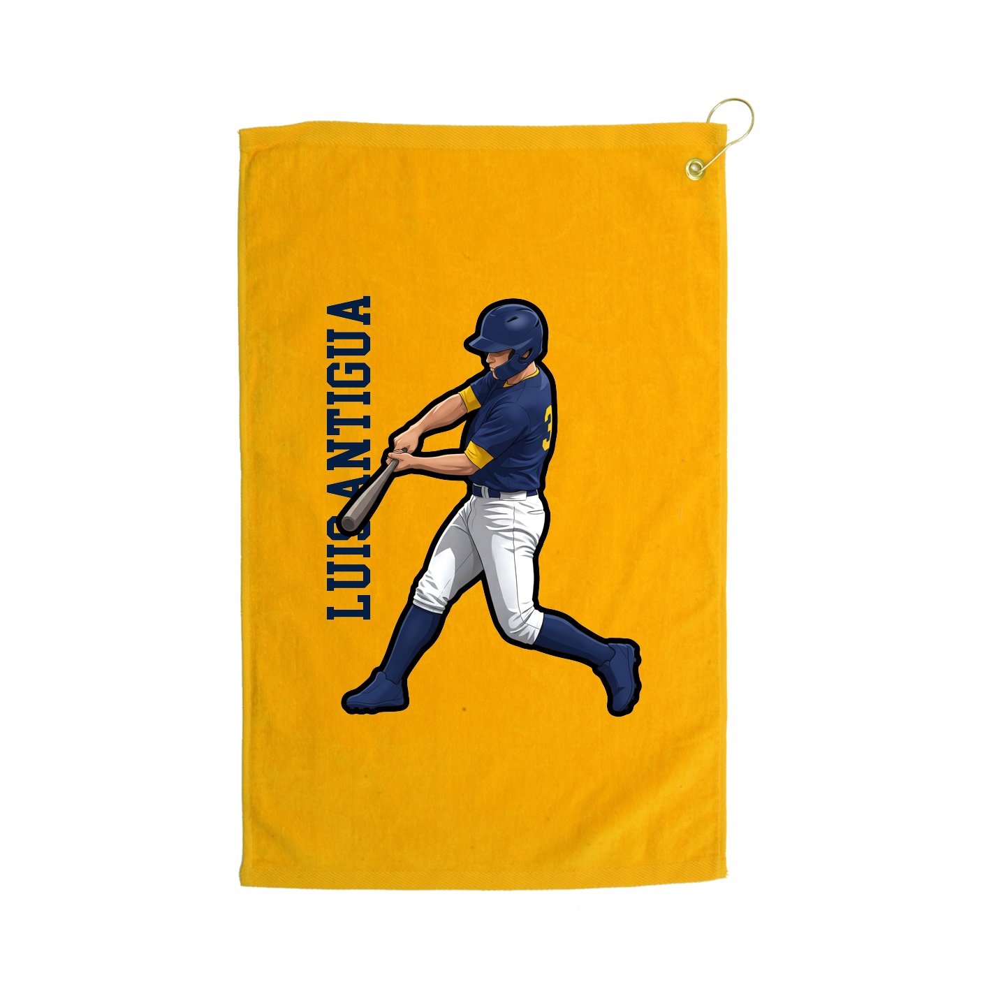 Golf Towel — Name Vertical in Gold