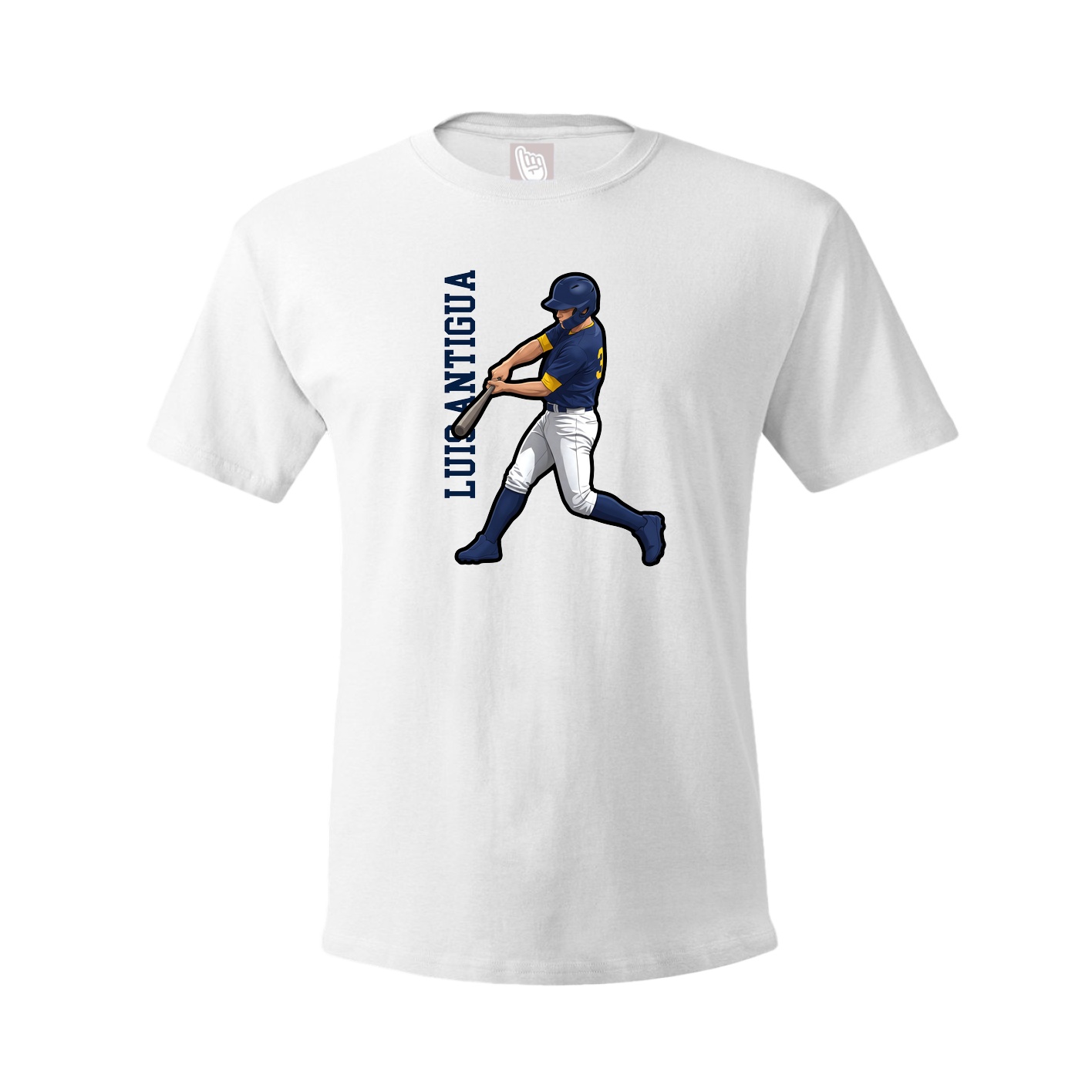 Youth Tee — Name Vertical in White