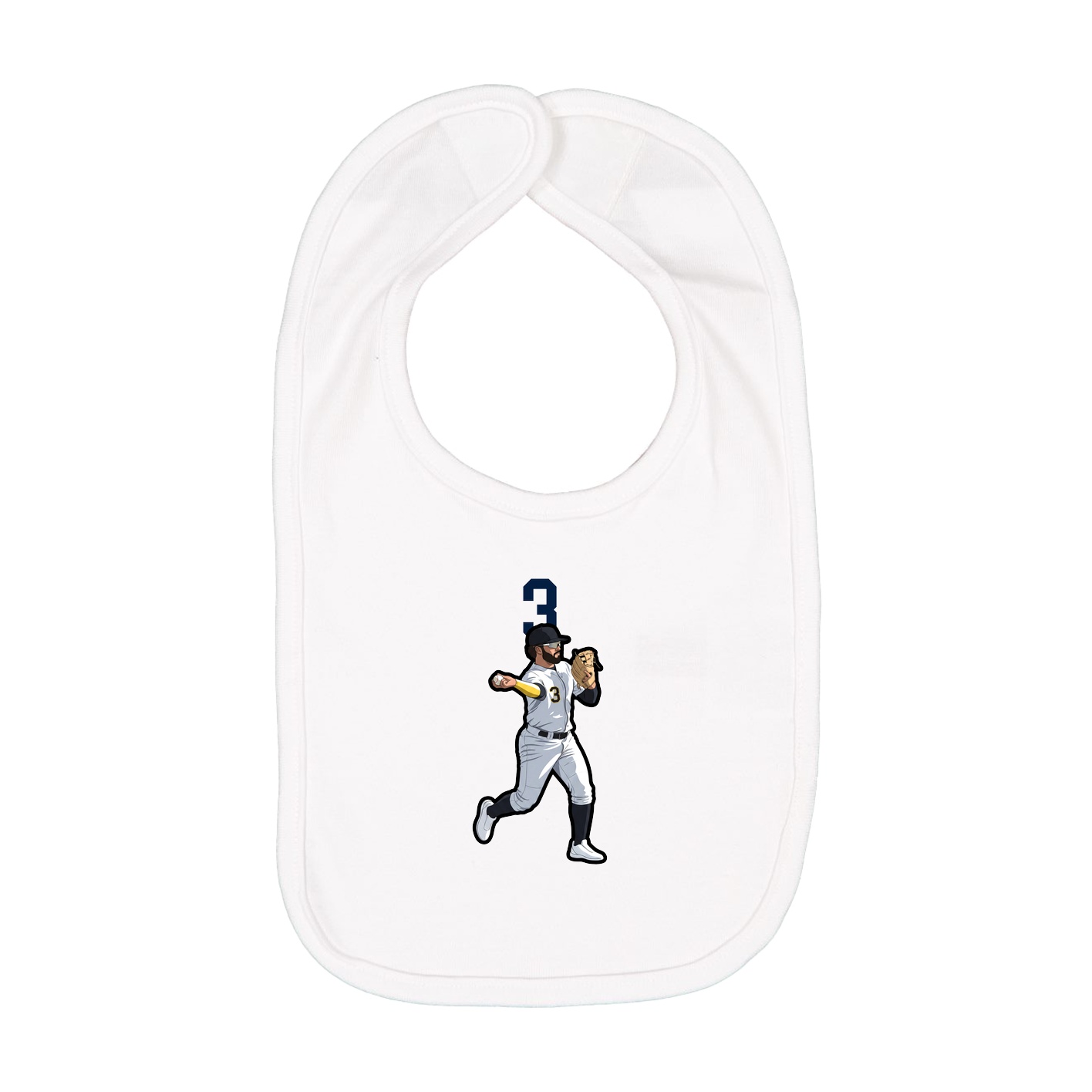 Infant Bib — Number Top in White